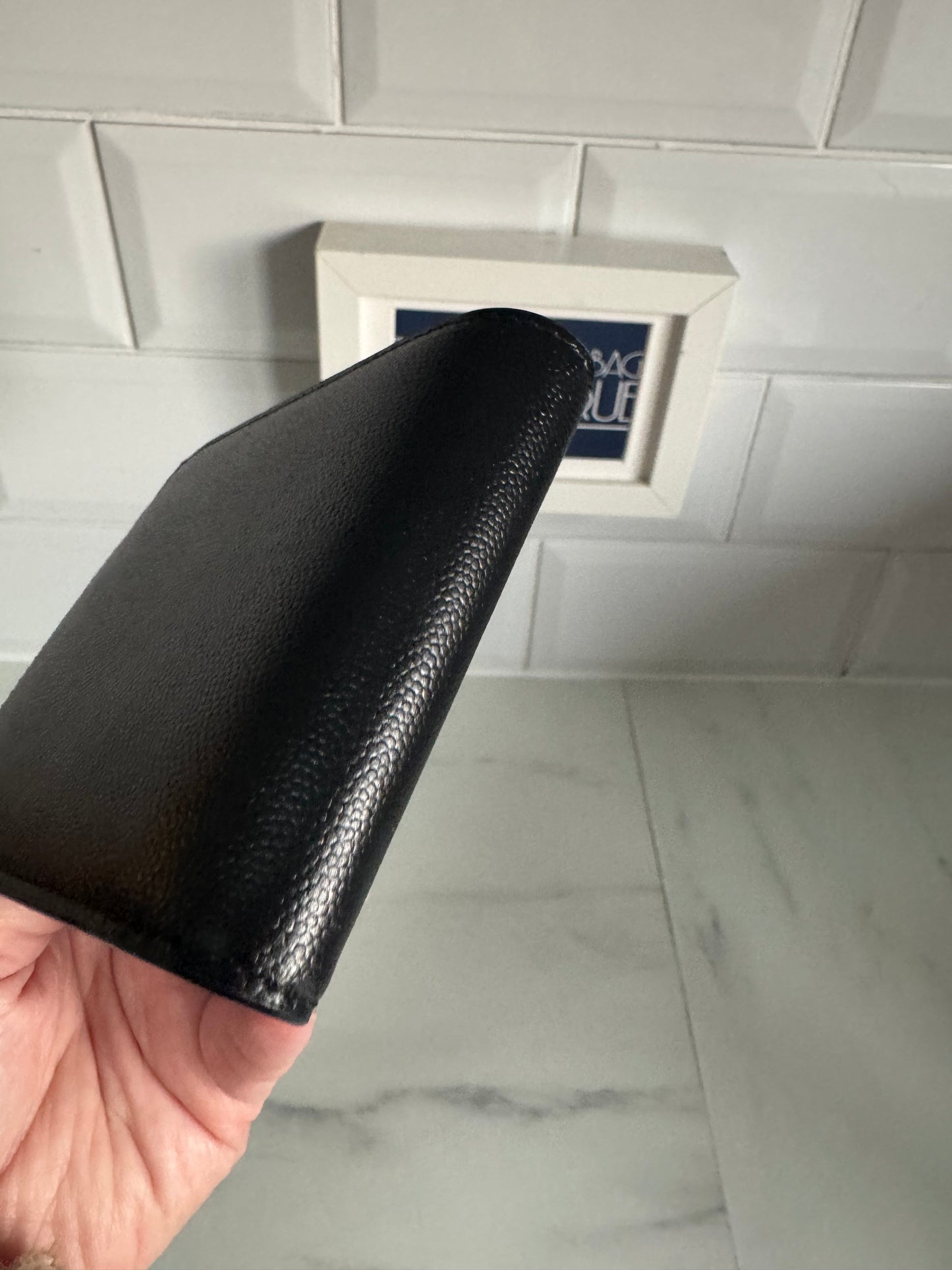 Saint Laurent (YSL) Monogram Bifold Card Holder/Wallet - Black