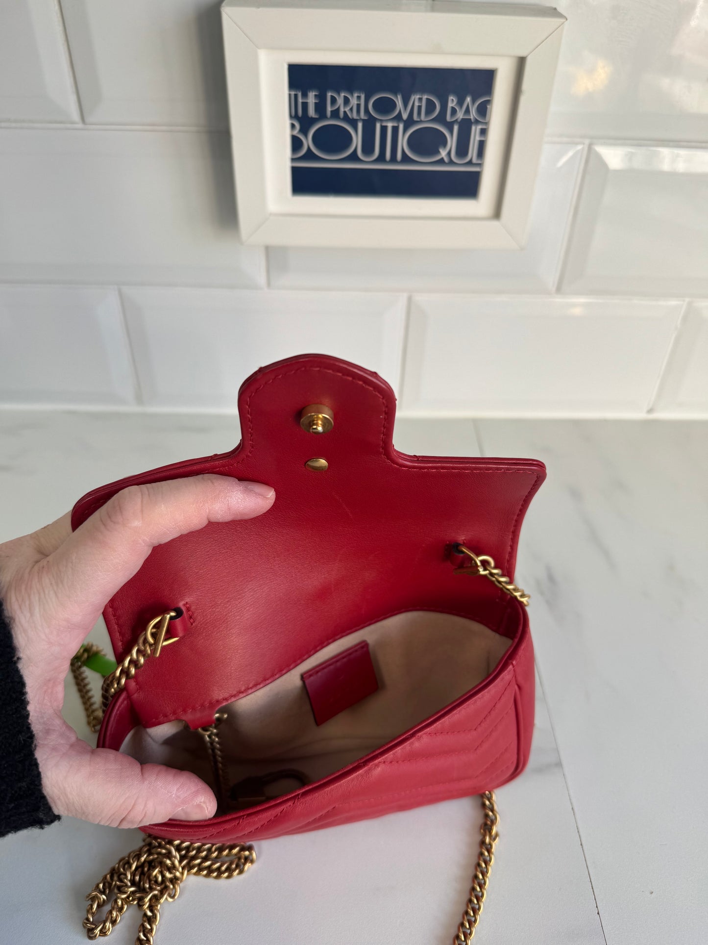 Gucci Super Mini Marmont - Red