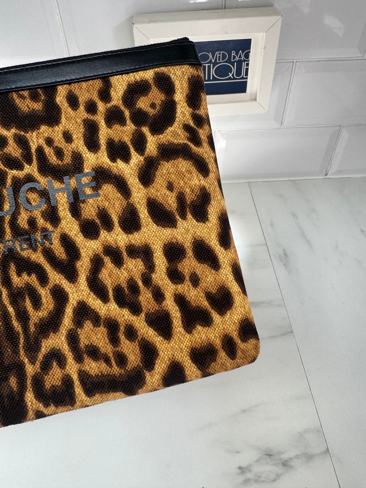 Saint Laurent Rive Gauche Wristlet Pouch - Animal Print