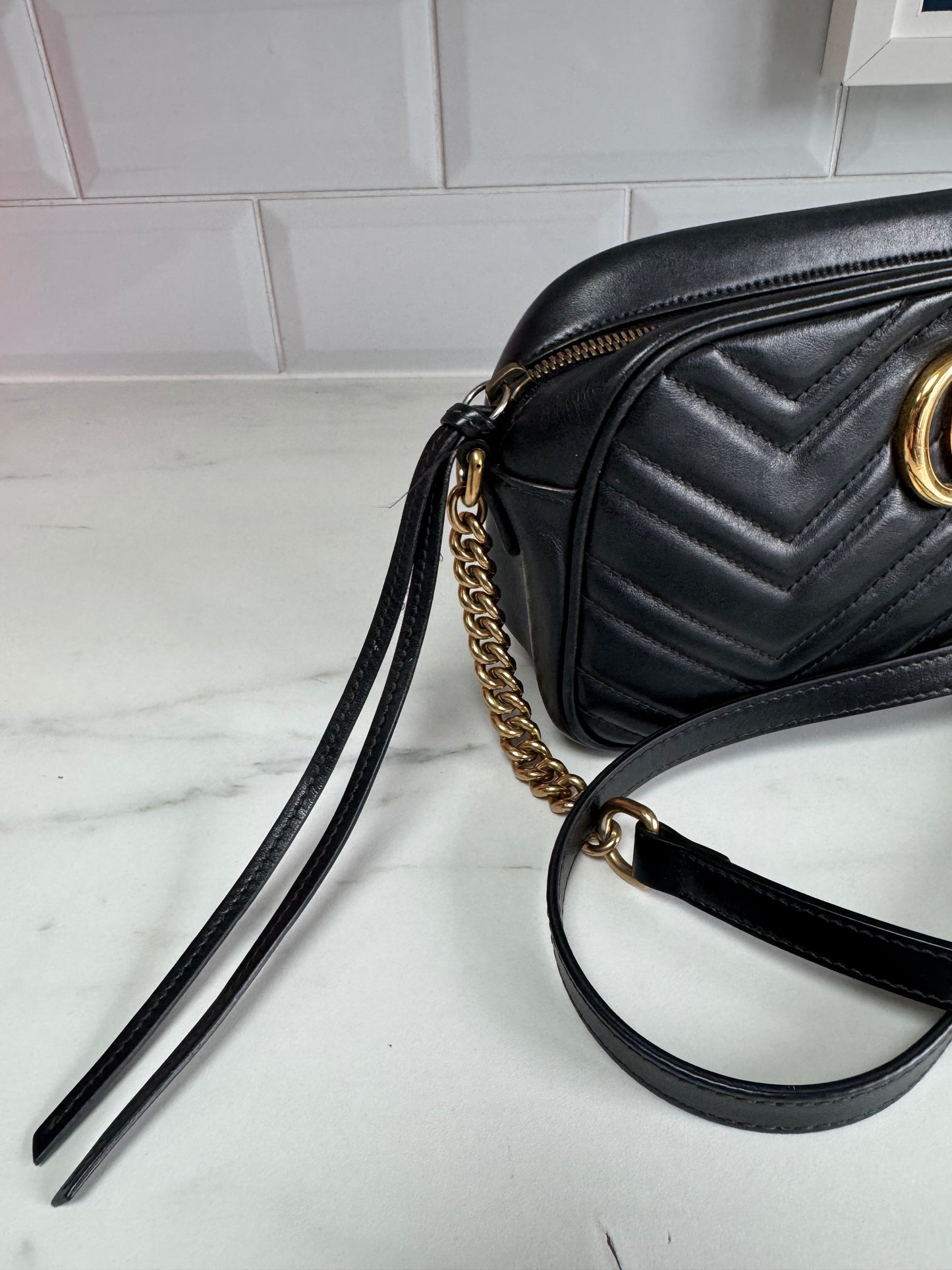 Gucci GG Mini Marmont Shoulder Bag - Black