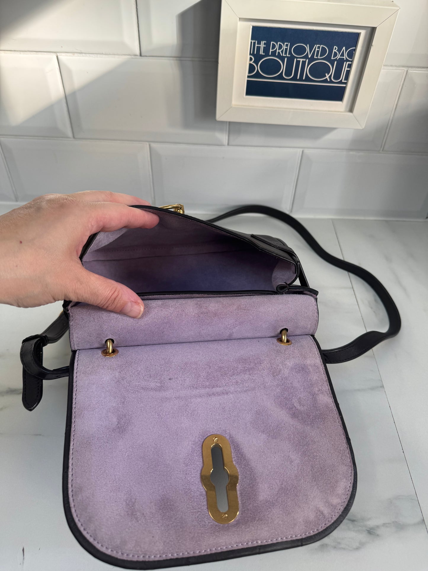 Mulberry Small Amberley Quilted Heart Satchel - Chocolate