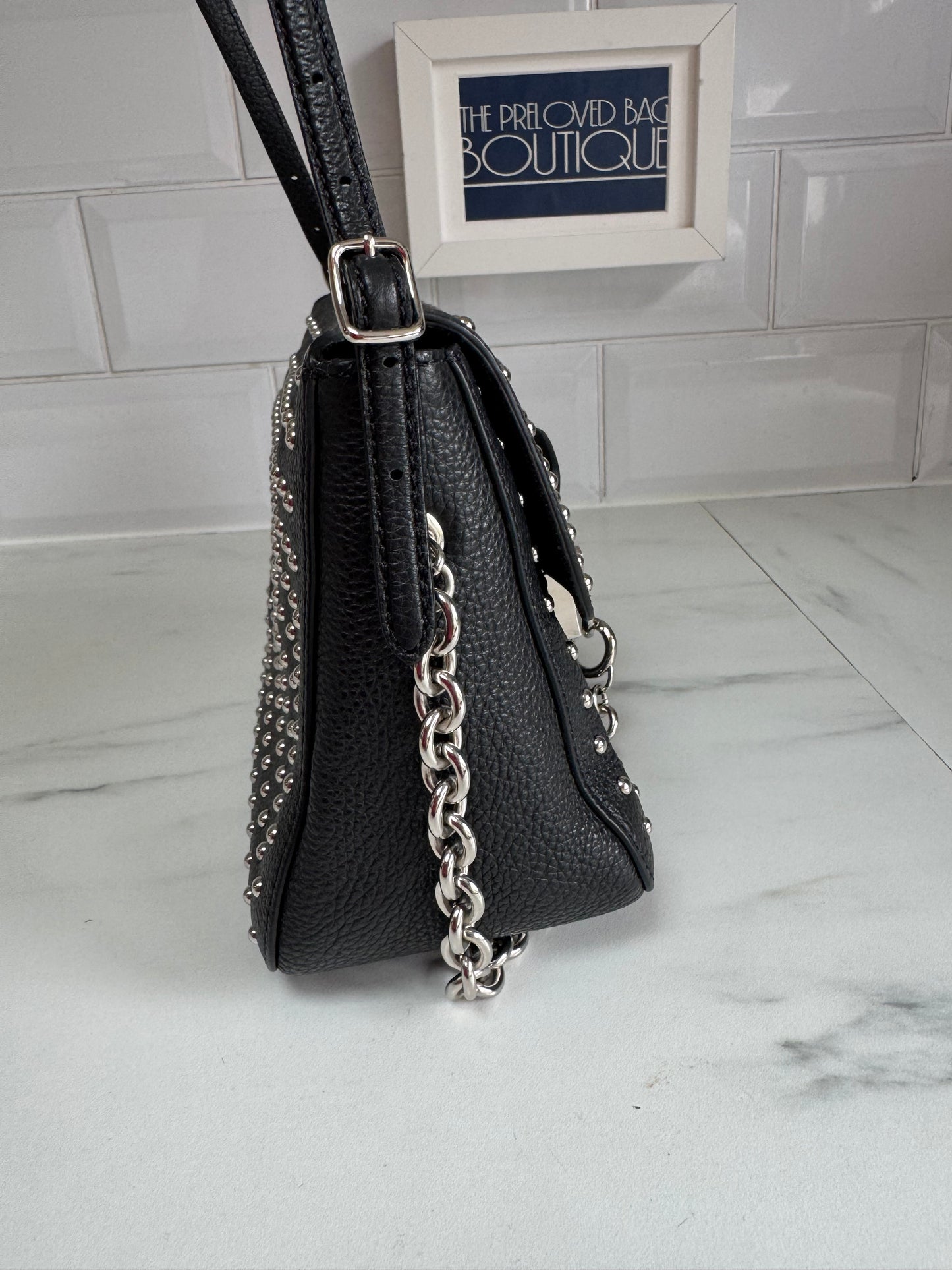Mulberry Mini Keeley - black with silver studs
