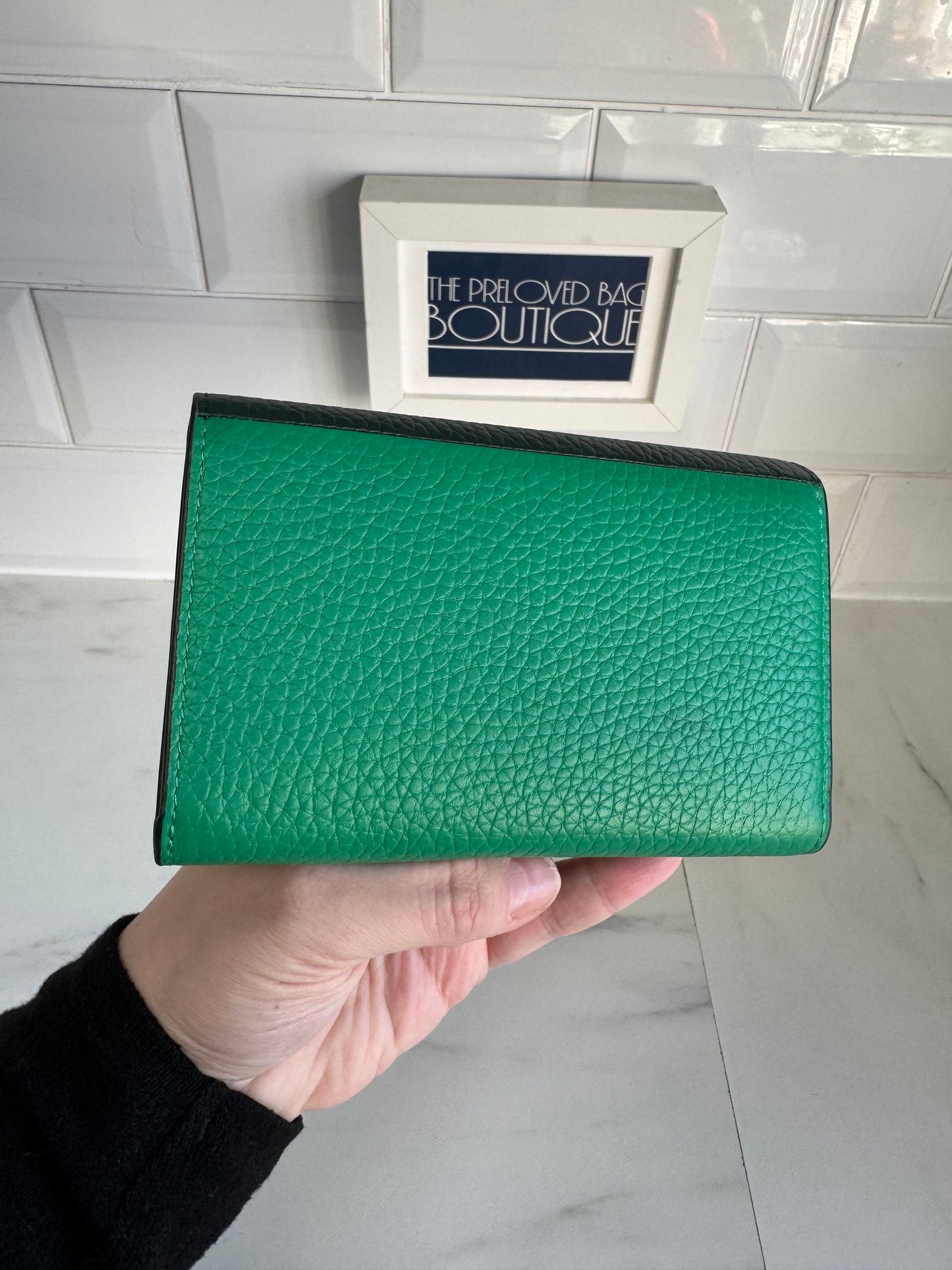 Mulberry Medium Continental Wallet - Mulberry Green and Lawn Green