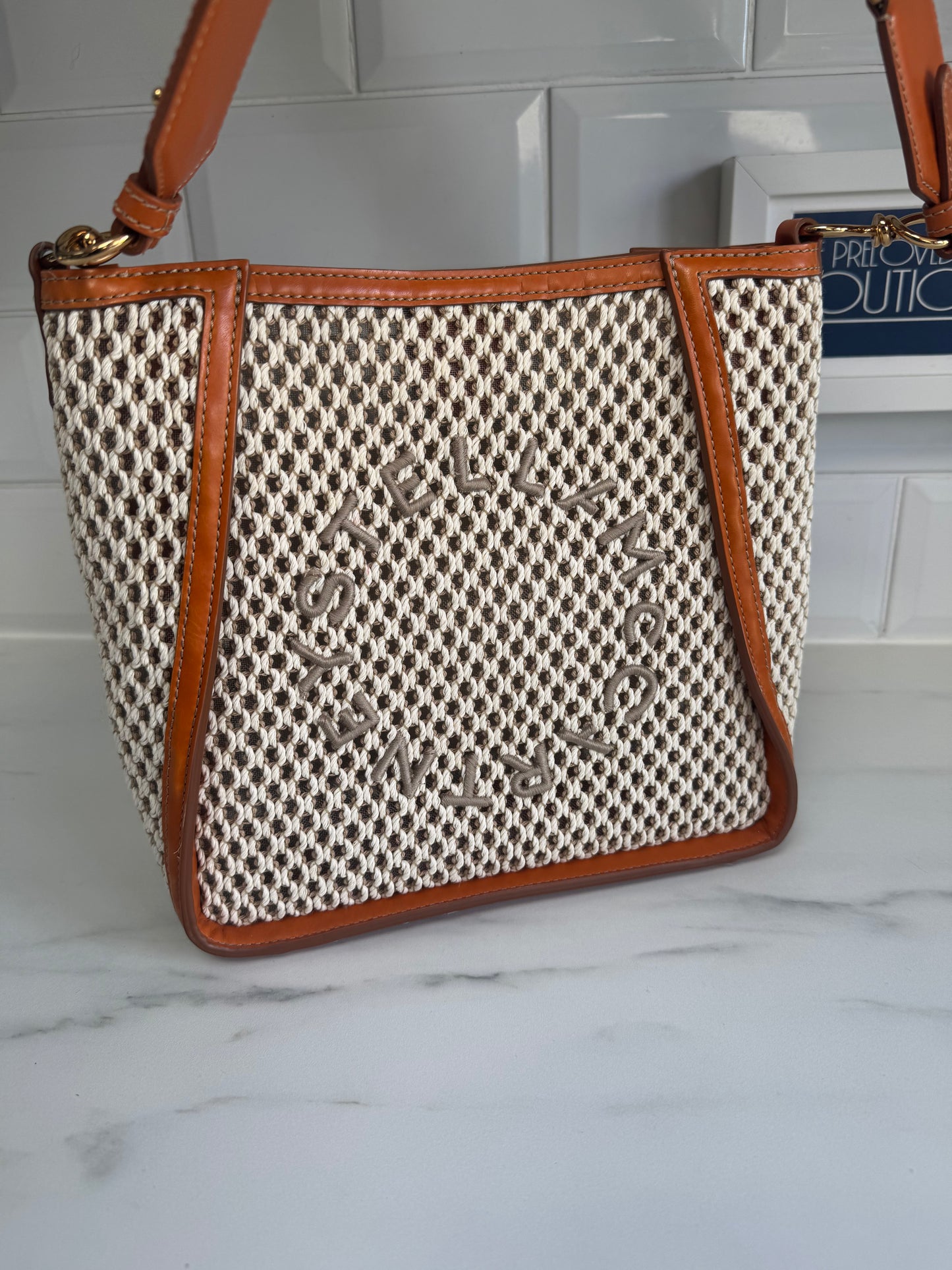 Stella McCartney Eco Mesh Rope Crossbody bag - Tan, Beige and Ivory
