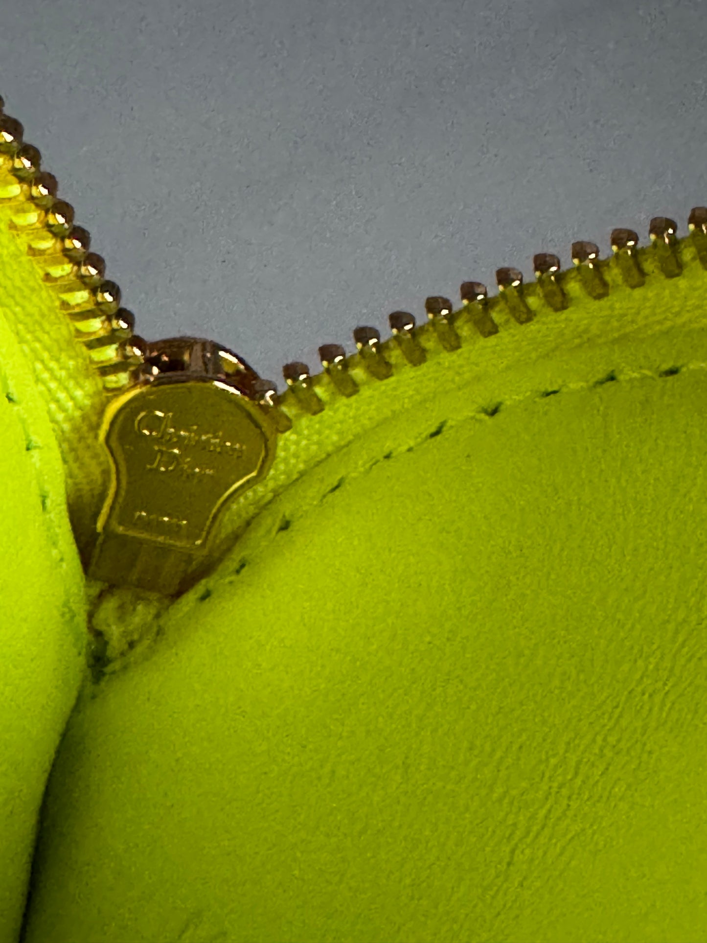 Dior Caro Small Coin Pouch - Fluorescent Lime