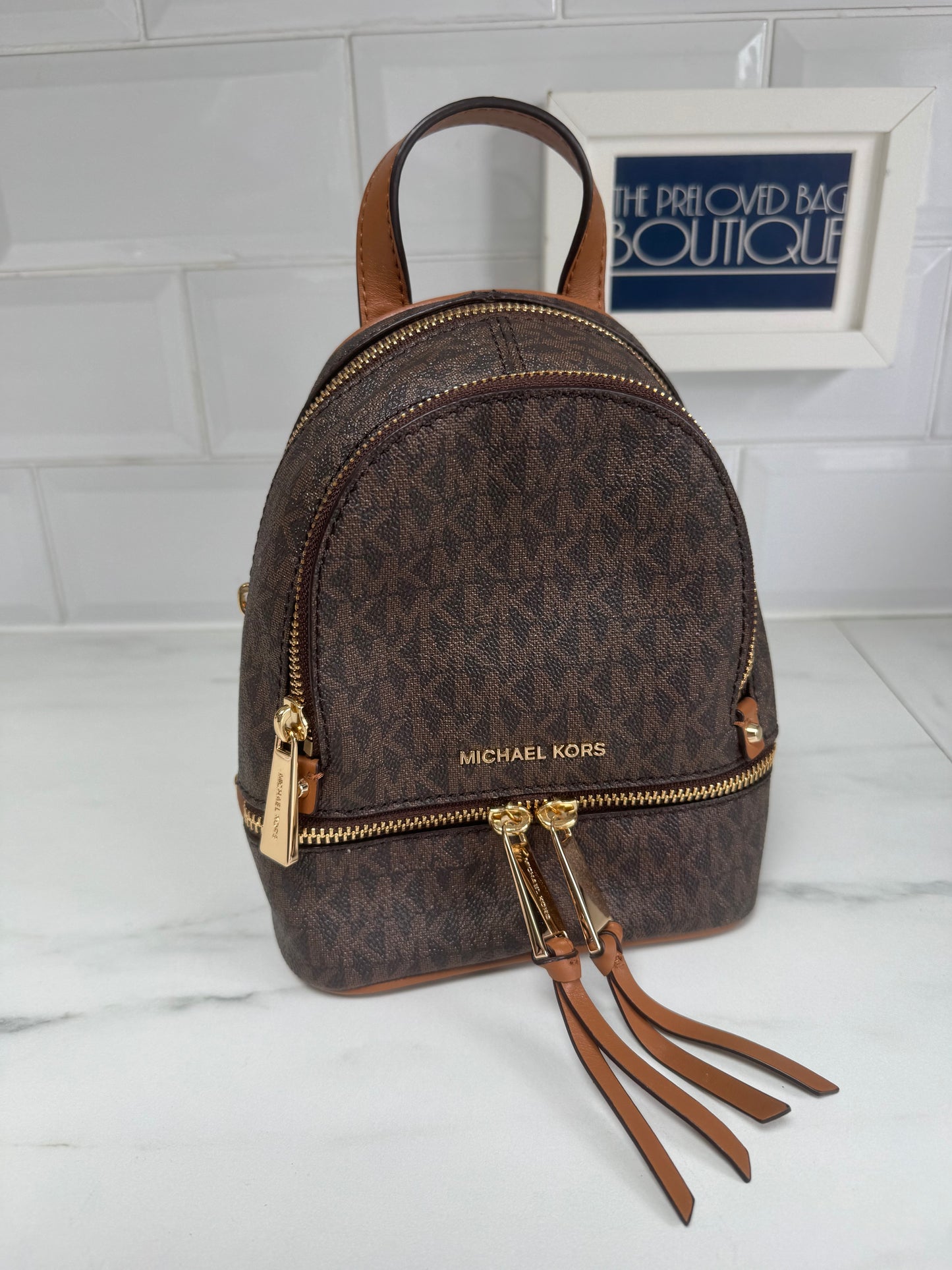 Michael Kors Rhea Mini Backpack - Brown
