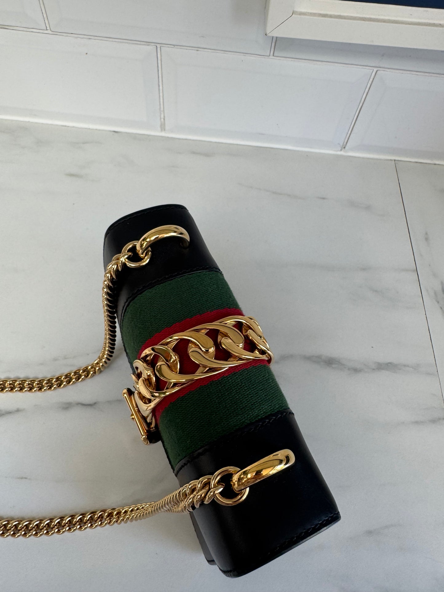 Gucci Mini Sylvia Shoulder bag - Black, Green, Red and Gold