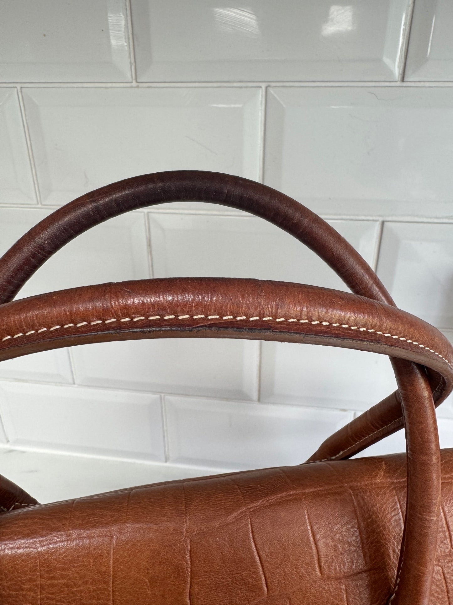 Mulberry Croc Embossed Bayswater - Oak