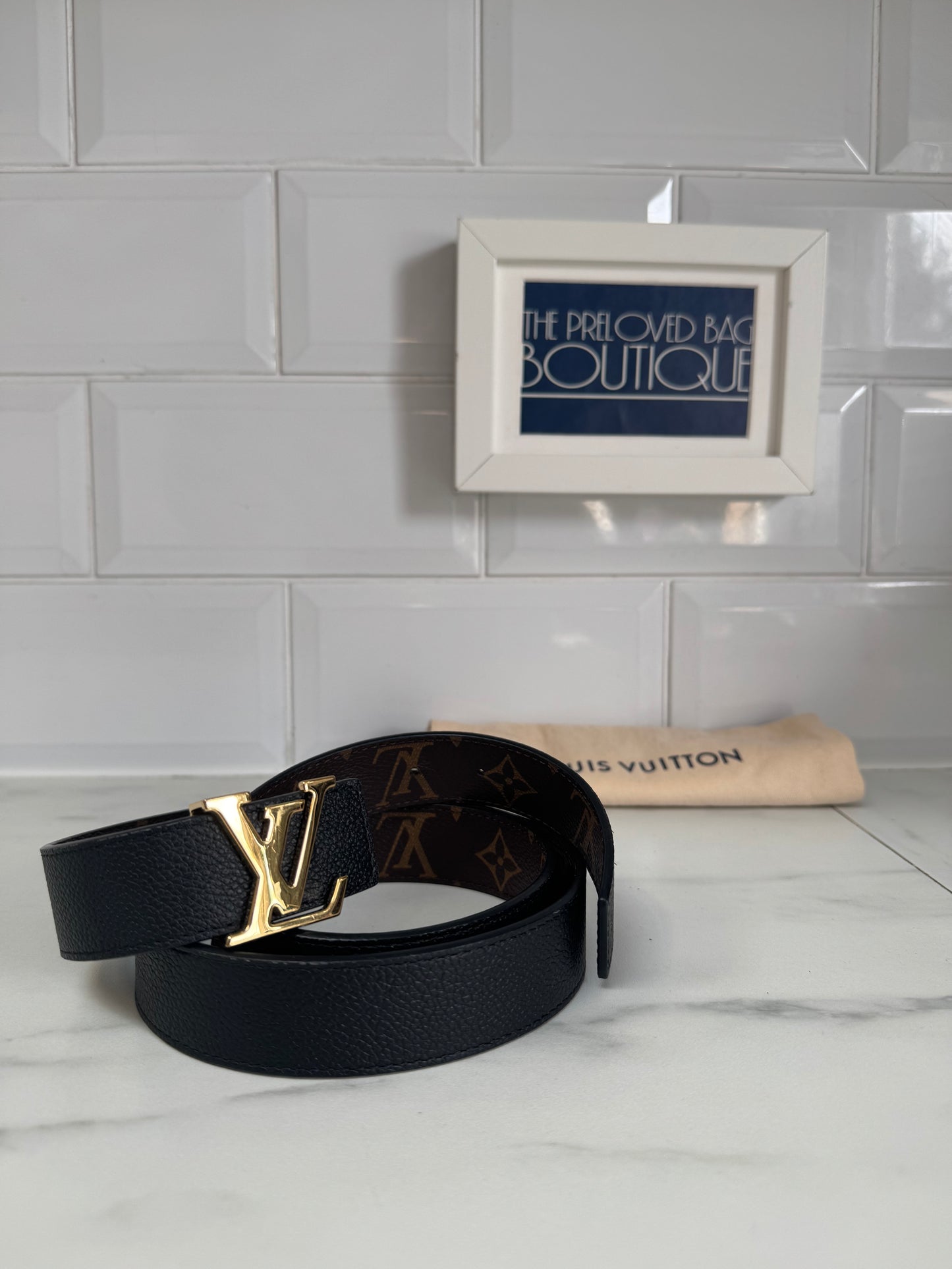 Louis Vuitton Initiales Belt - Black/Brown Monogram