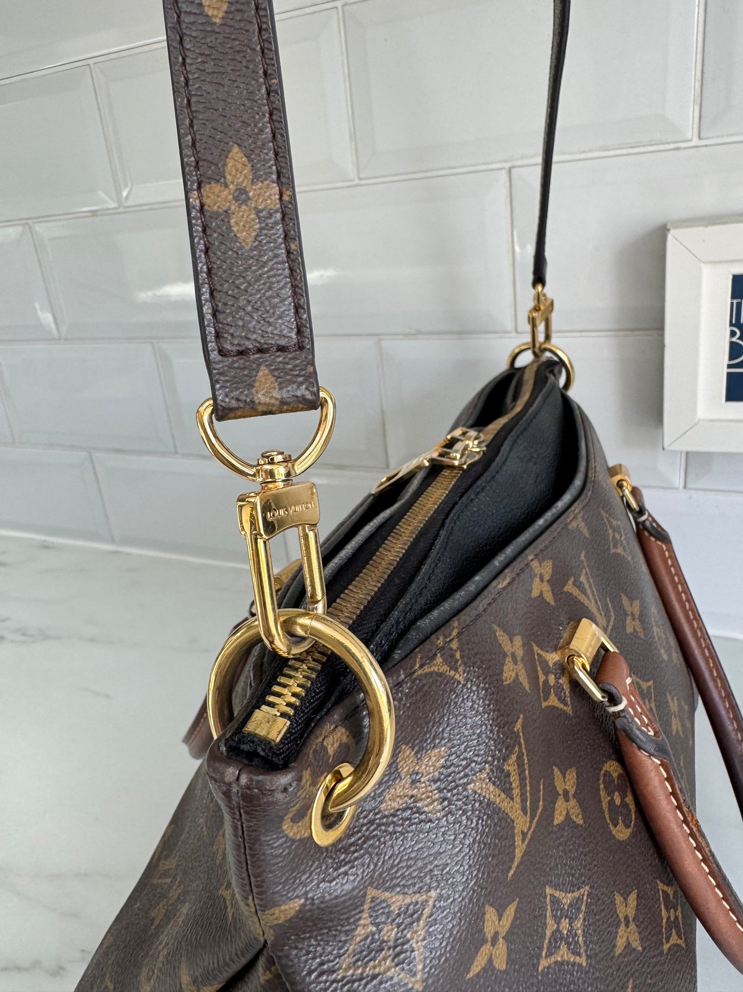 Louis Vuitton Pallas Noir Shoulder Bag - Monogram Brown