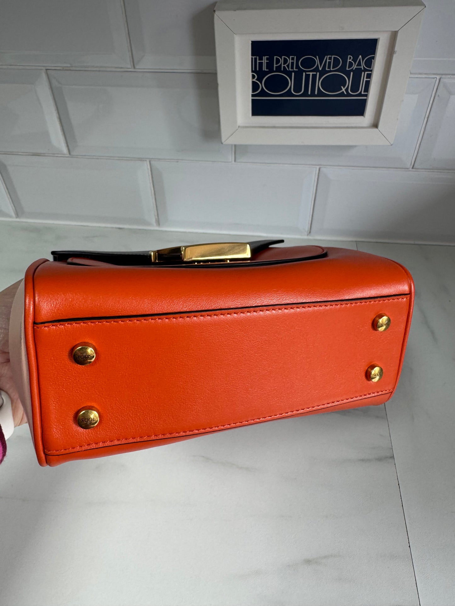 Tods T Bag - Black and Orange