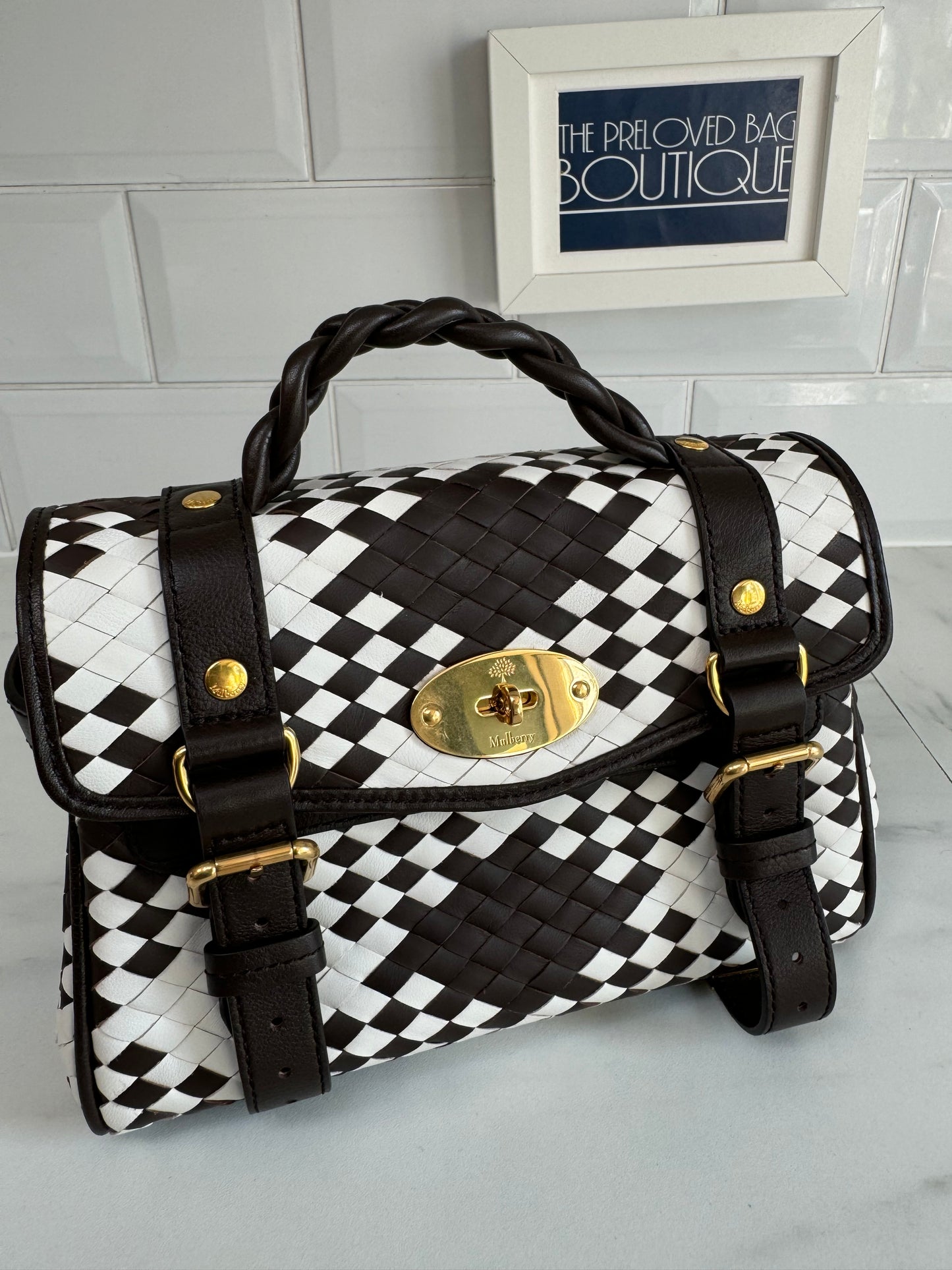 Mulberry Mini Alexa - Ebony and Ivory