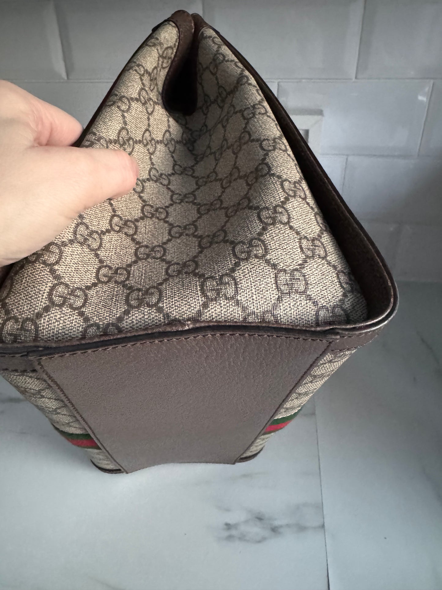 Gucci Medium Ophidia Tote - Brown, Green, Red, Grey