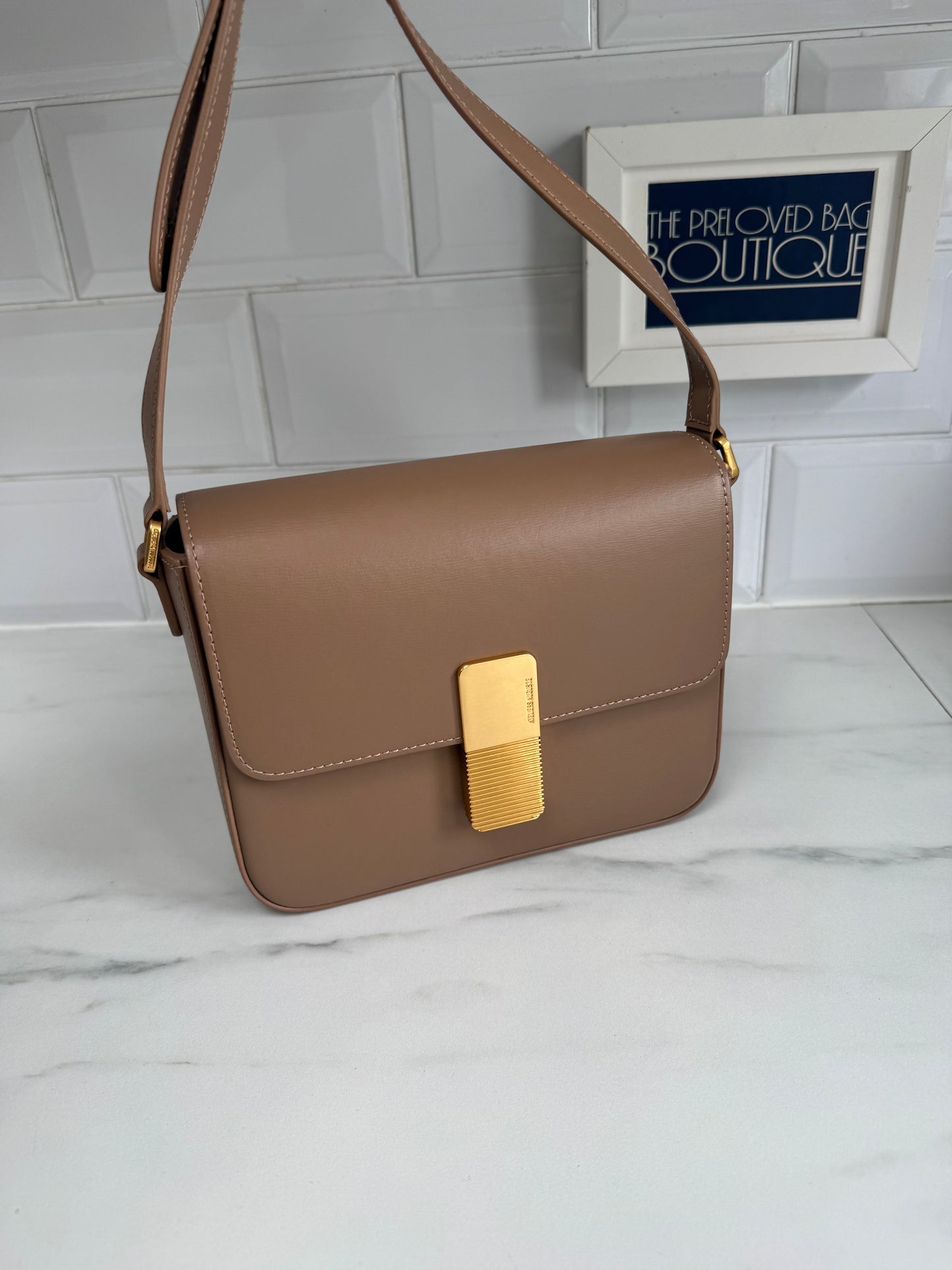 Ateliers Auguste Mini Monceau gold Edition - taupe box leather