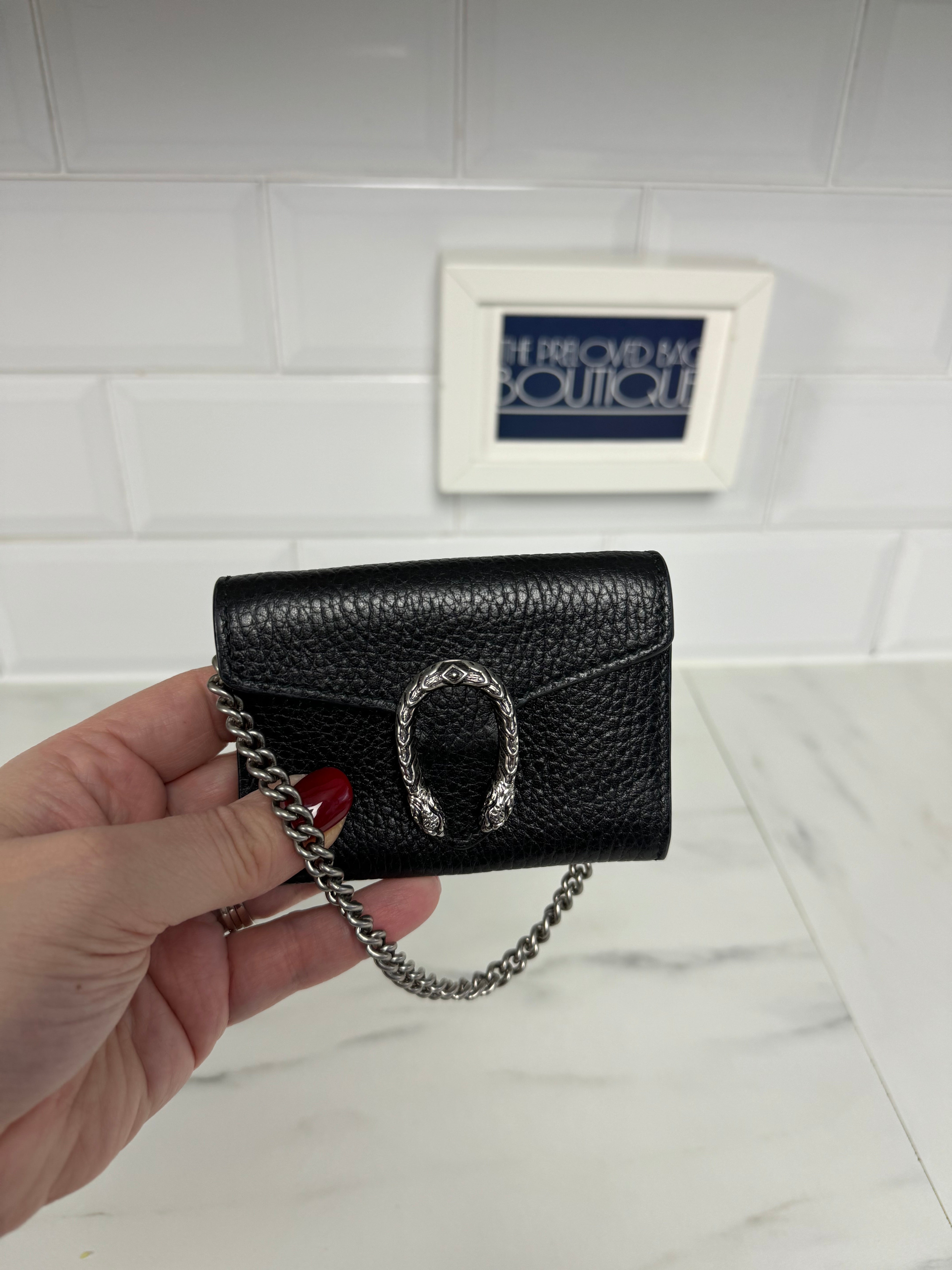 Gucci Dionysus Card Holder - Black – The Preloved Bag Boutique