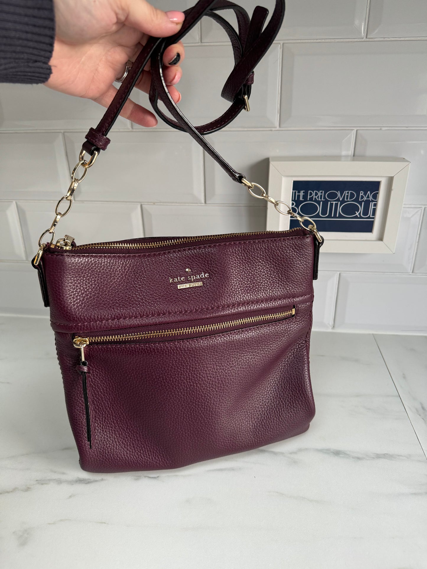 Kate Spade Crossbody Messenger Bag - Burgundy