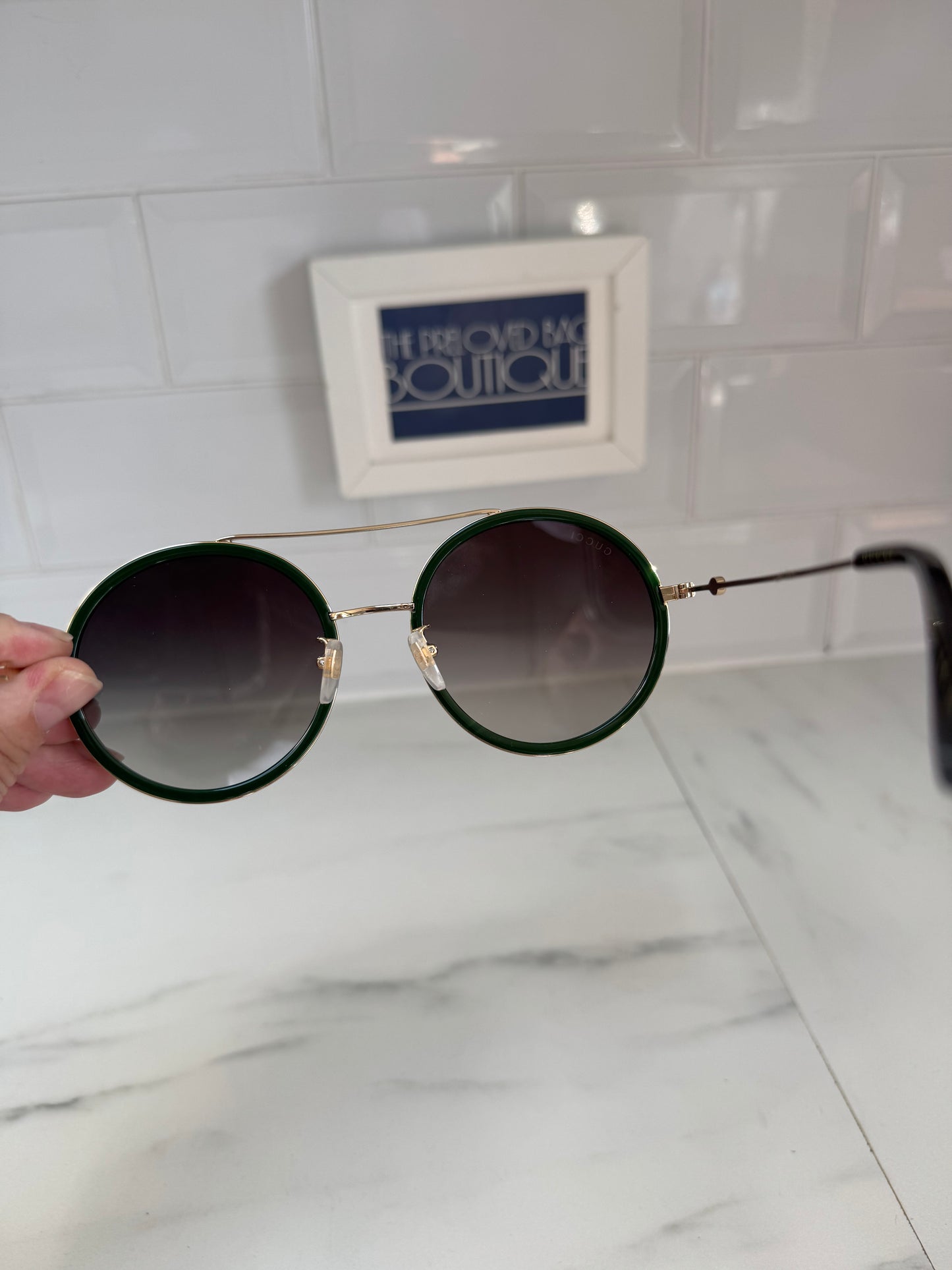 Gucci Round Sunglasses - Green and Red