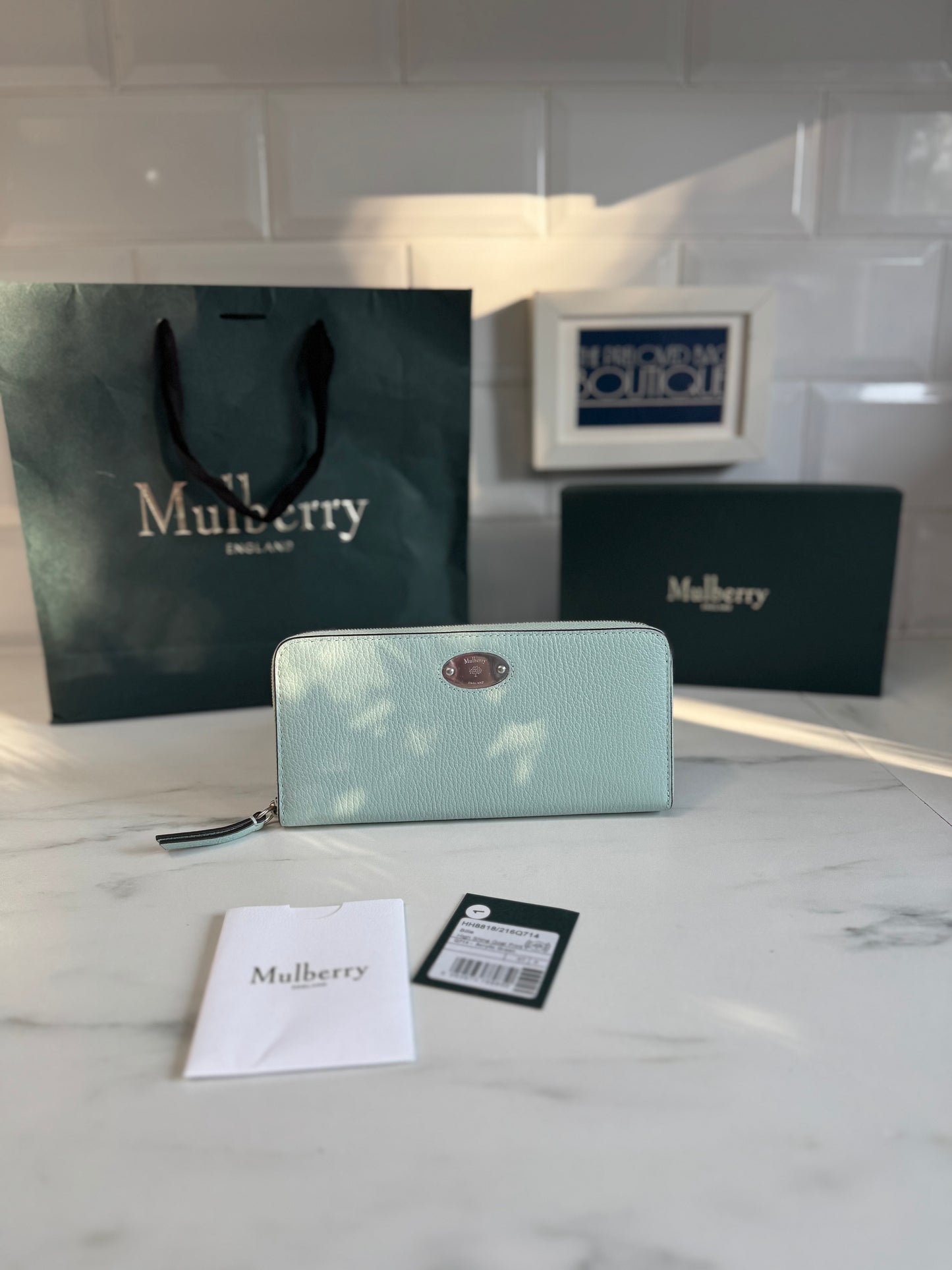 Mulberry Plaque 8CC Zip Purse - Acrylic Green