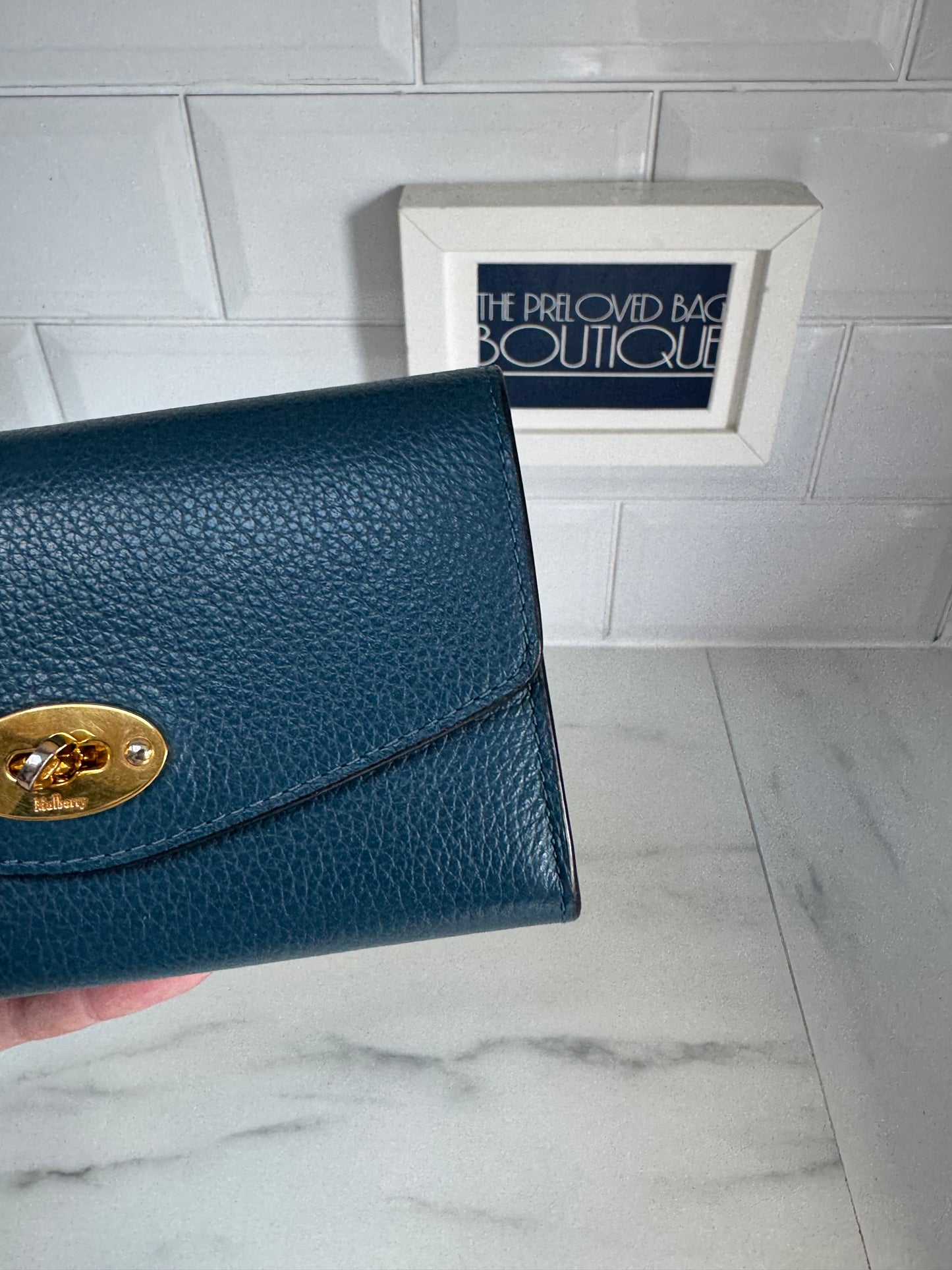 Mulberry Medium Darley Wallet - Deep Sea