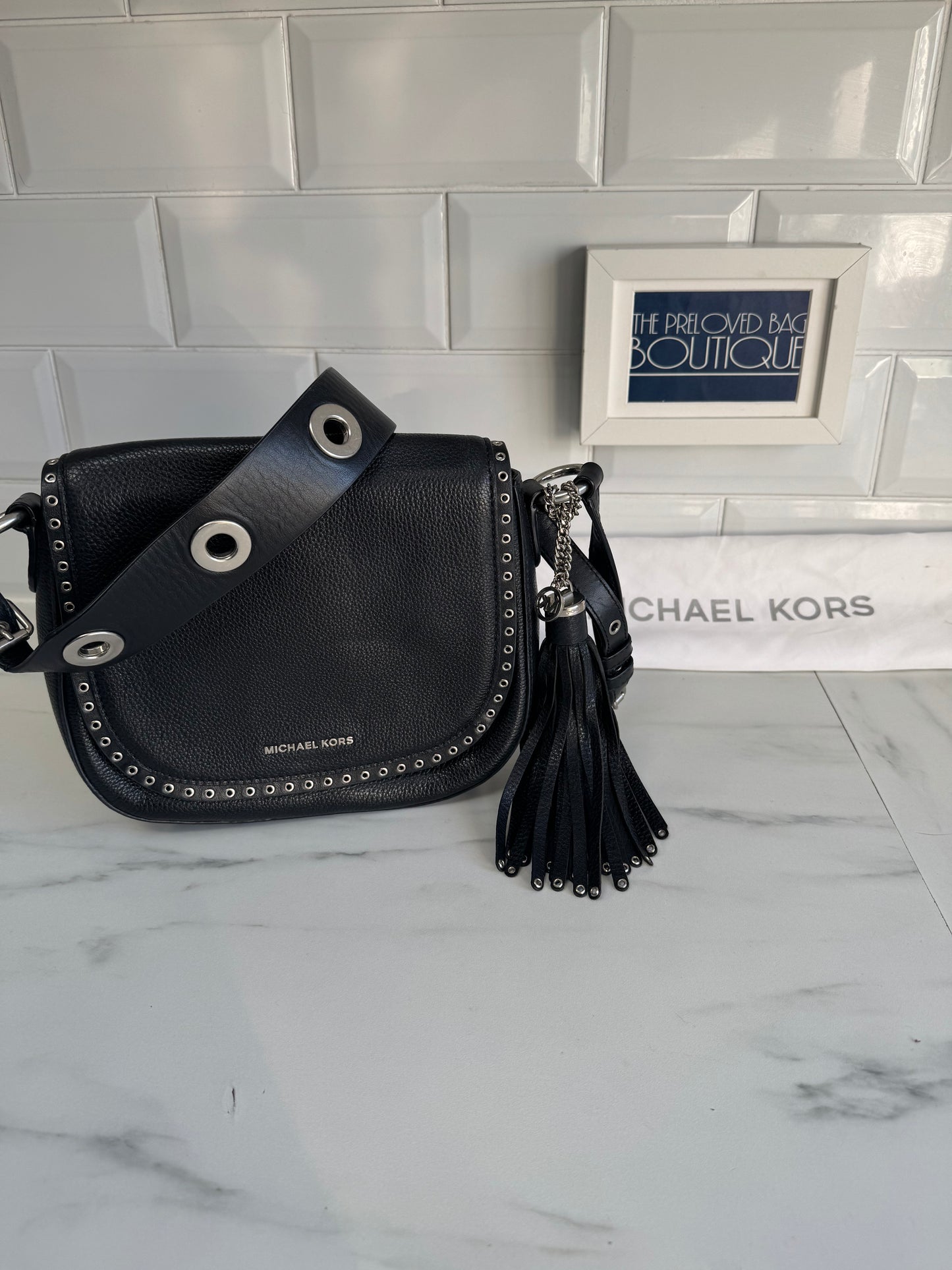 Michael Kors Brooklyn Saddle Bag - Black