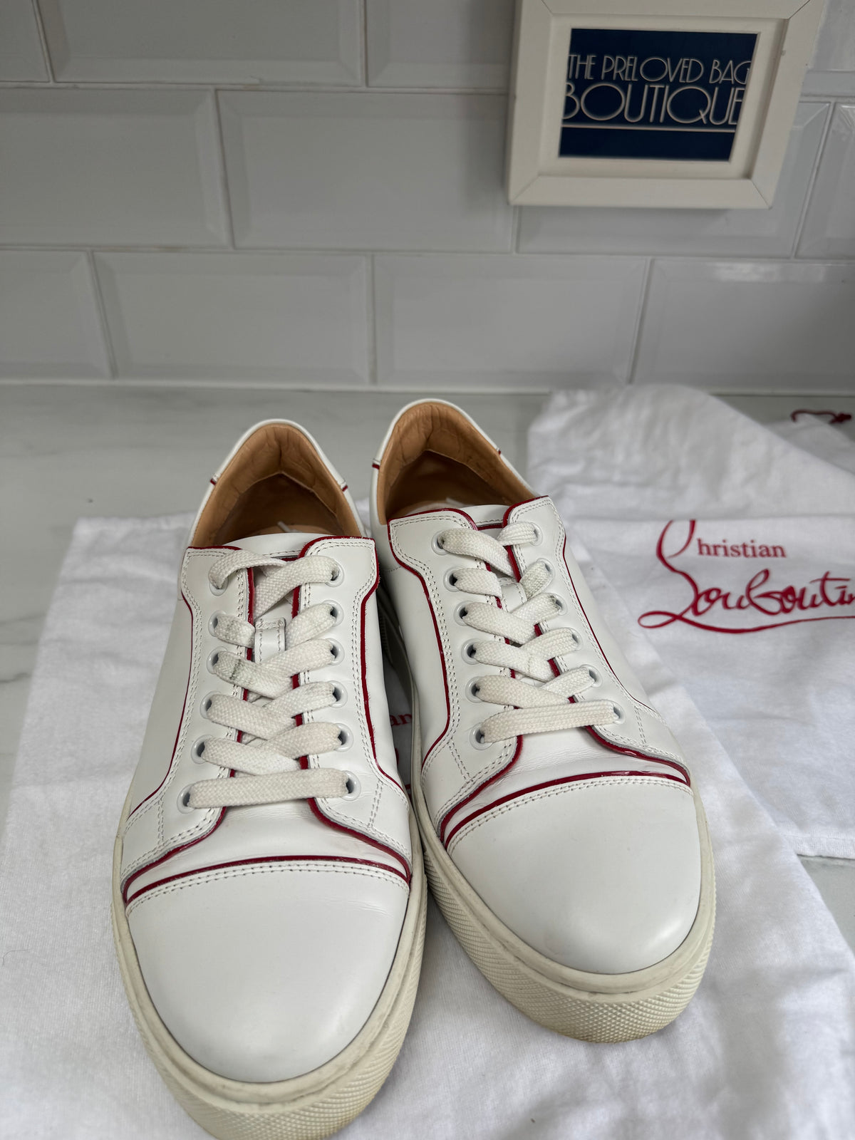 Christian Louboutin Viera Sneakers - White and Red