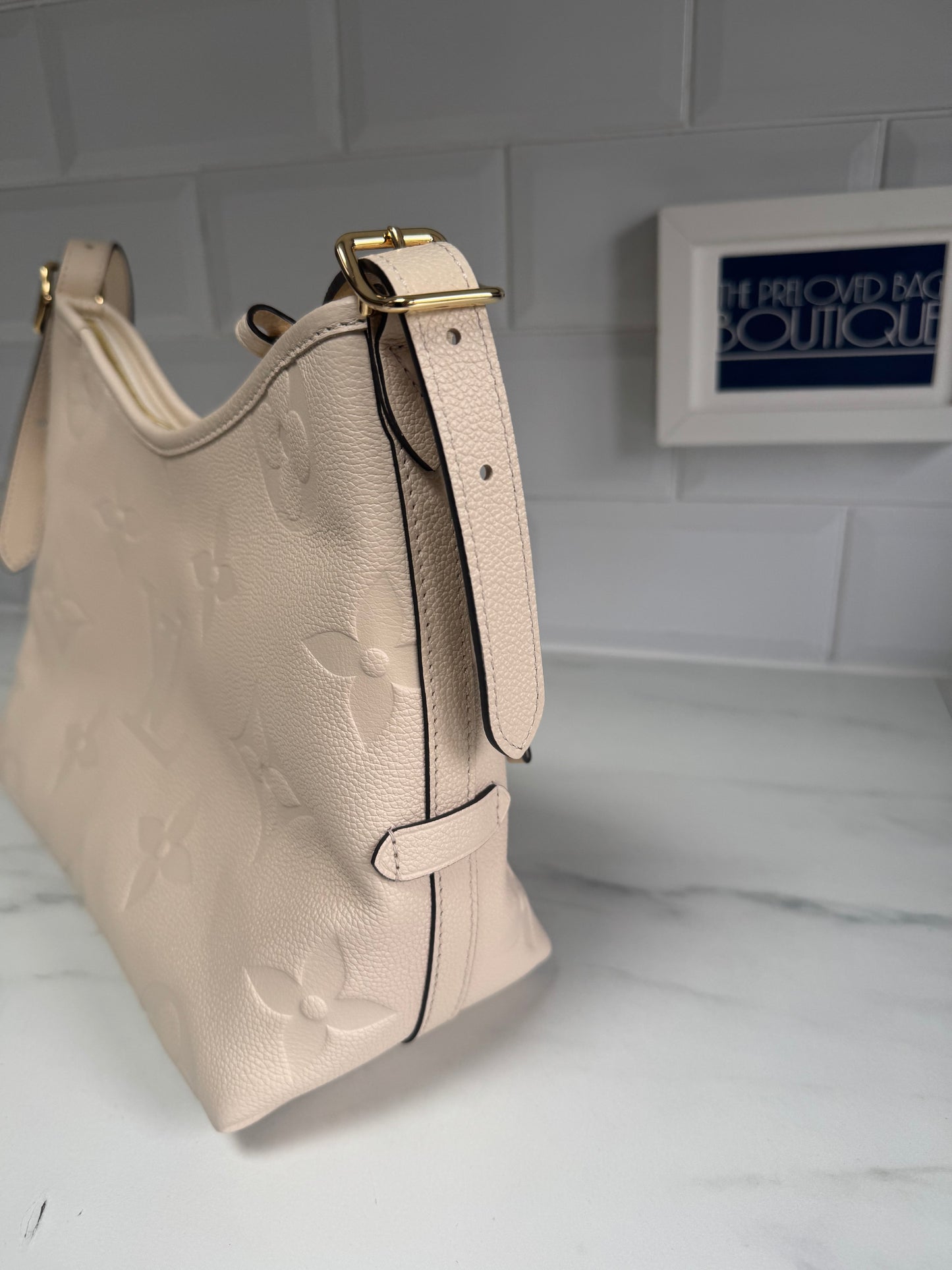 Louis Vuitton Carryall Creme Giant Monogram Emperiente PM - White