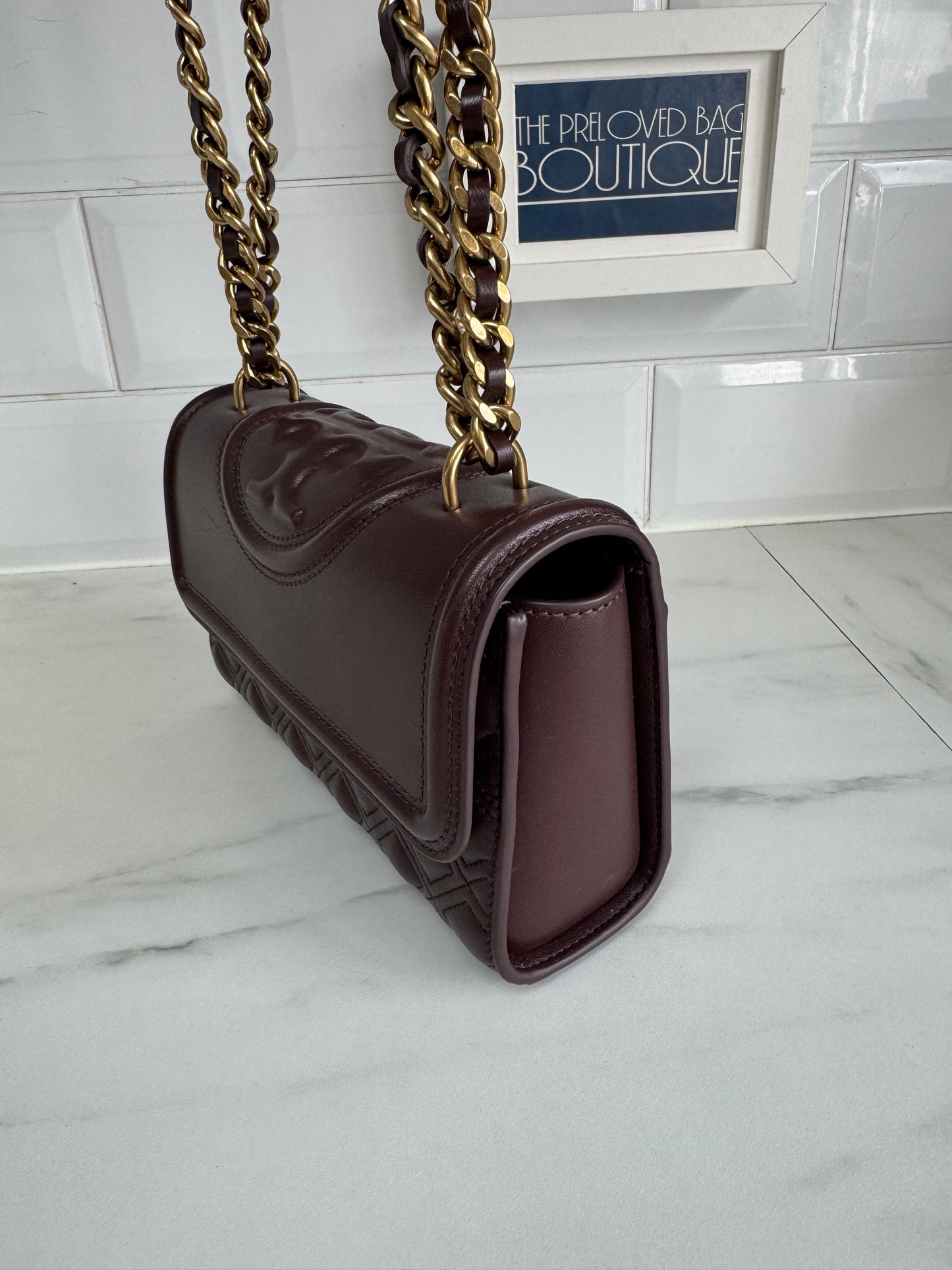 Tory Burch Fleming Shoulder Bag - Burgundy