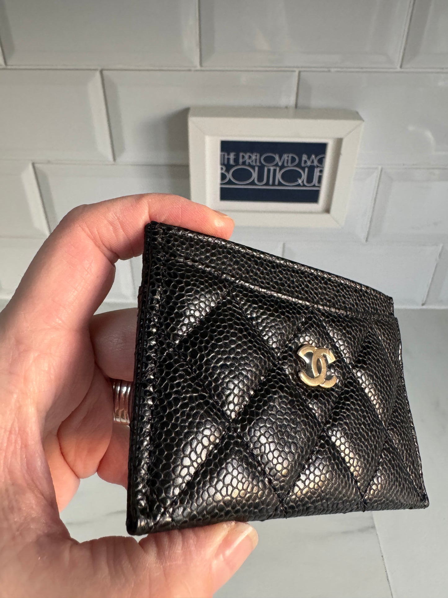 Chanel Classic Credit Card Slip Case Holder - Quilted Black Caviar