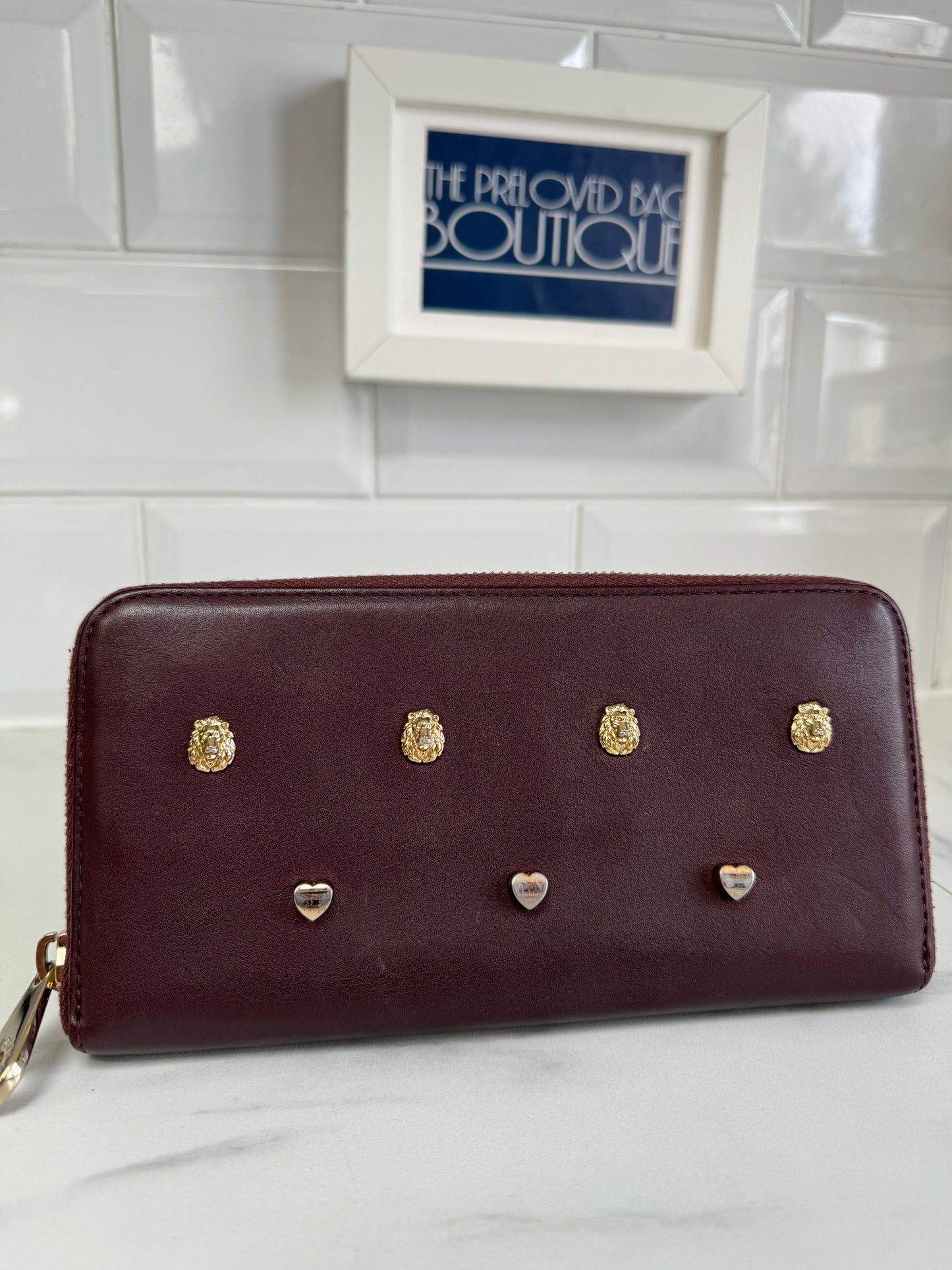 Mulberry Cara Rivet Long Continental Wallet - Oxblood