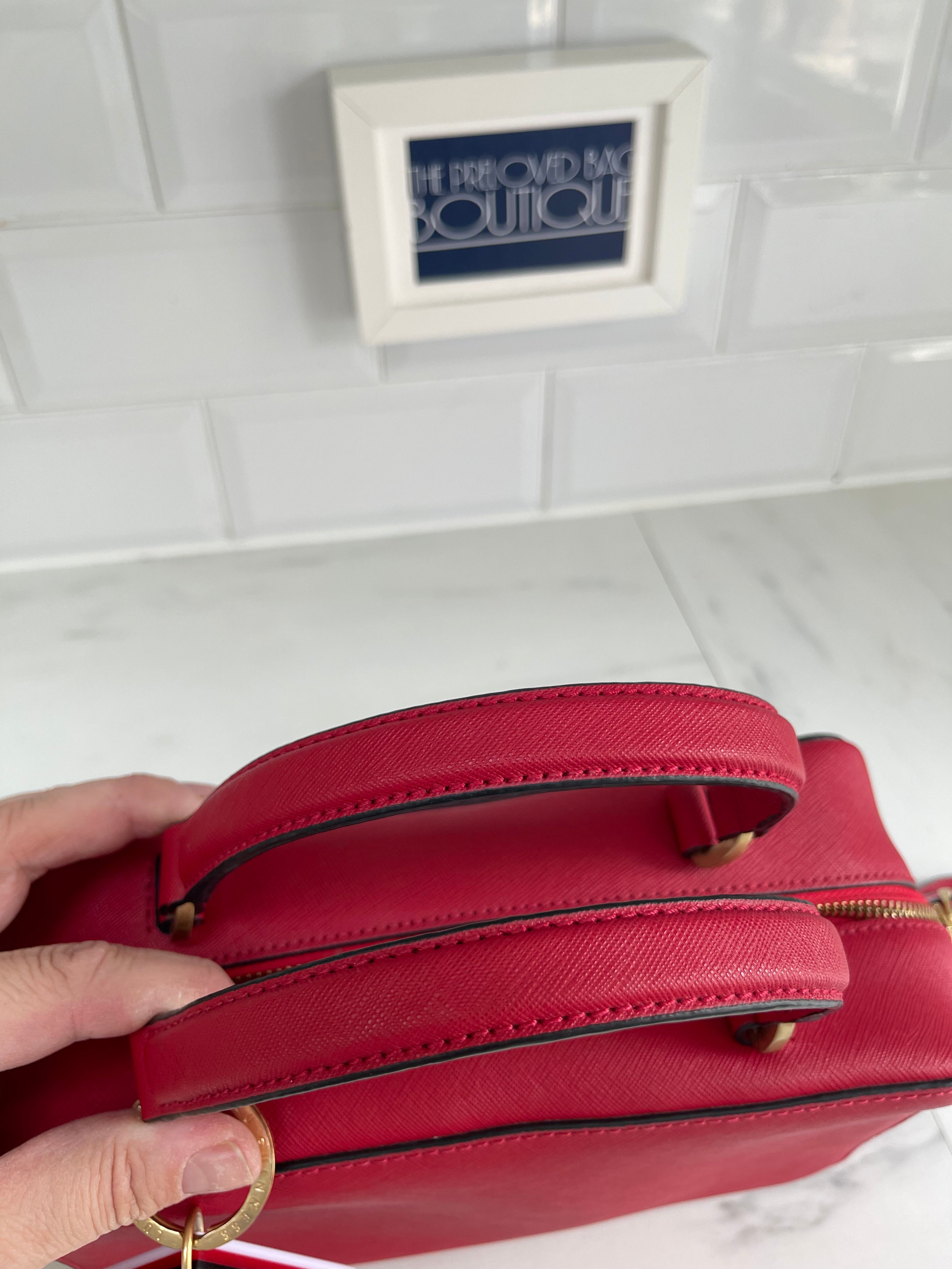 Red outlet box bag