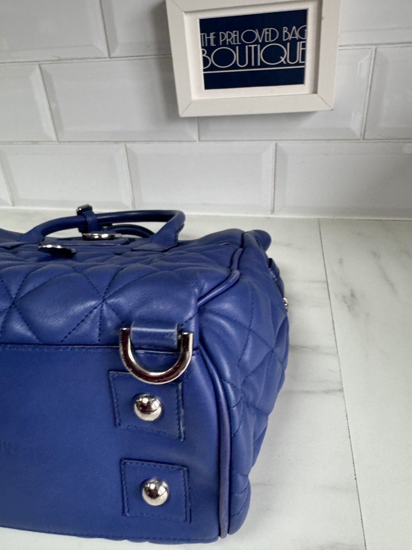 Mulberry Medium Quilted “Cara Delevingne” Backpack - Indigo Blue