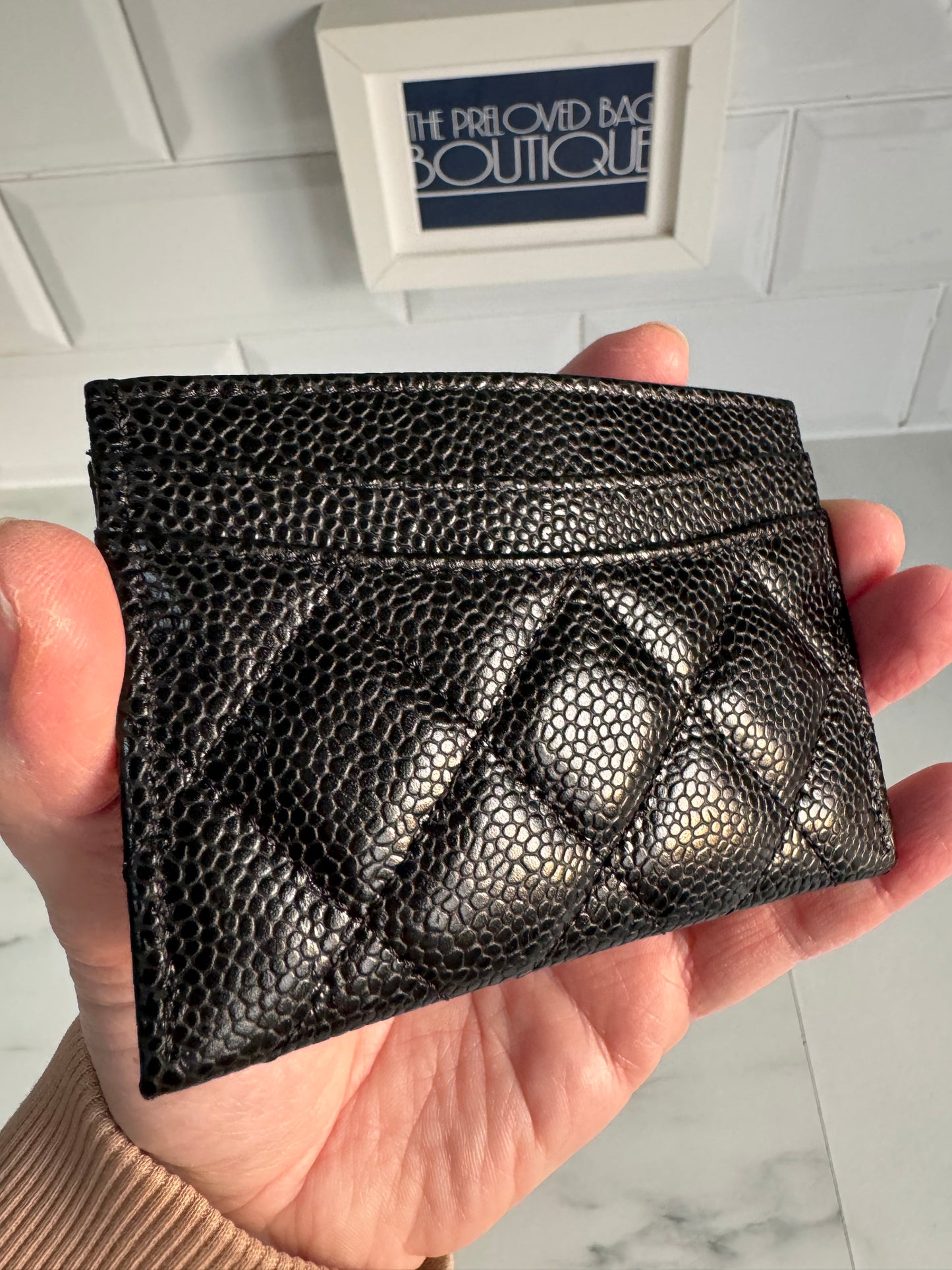 Chanel Classic Credit Card Slip Case Holder - Quilted Black Caviar