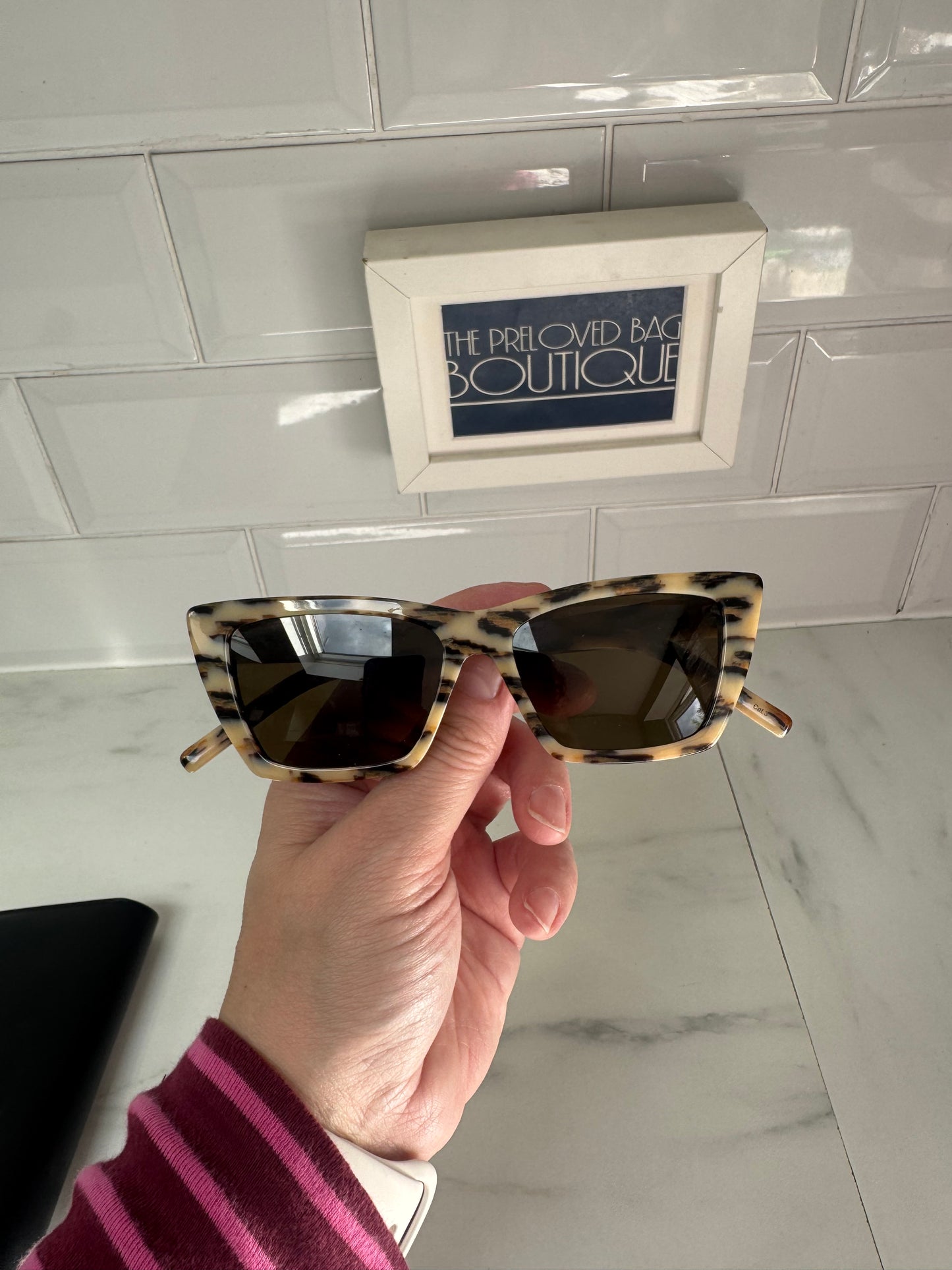 Saint Laurent Deville Sunglasses - Ivory & Bronze