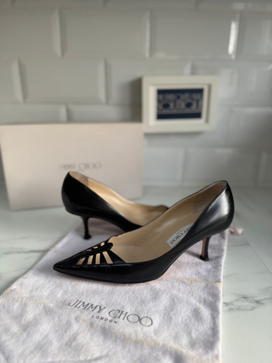 Jimmy Choo Cut Out Kitten Heels - Black