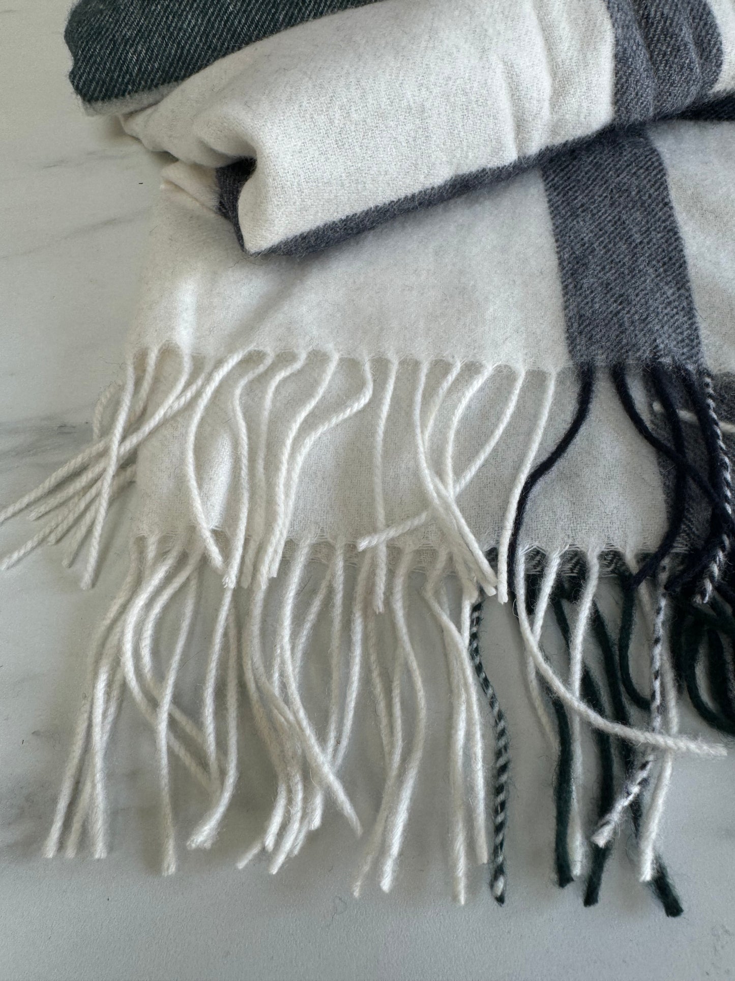 Mulberry Large Scarf - White, Pink & Green