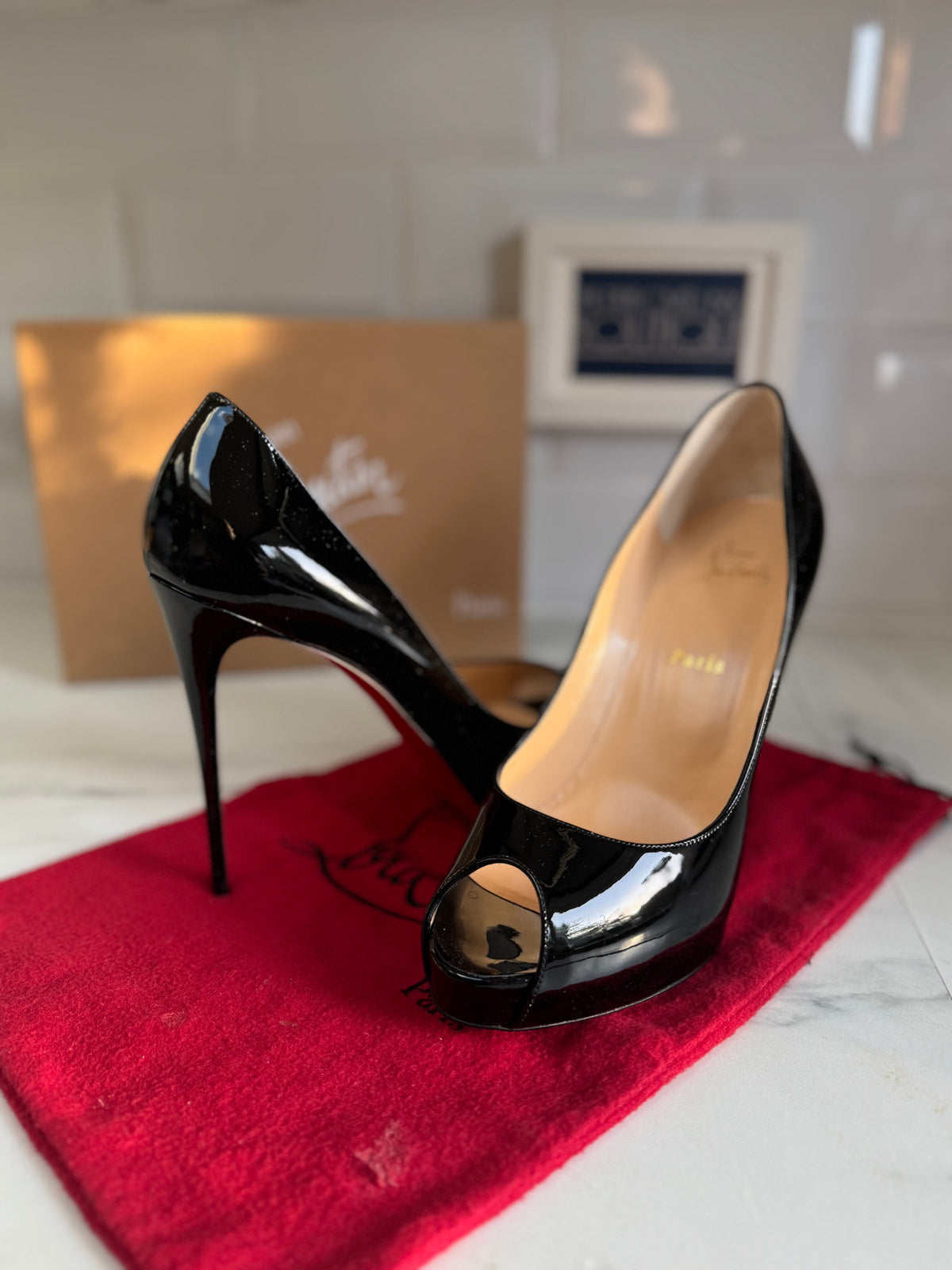 Christian Louboutin New Very Privé 120mm Open Toe Pumps - Black