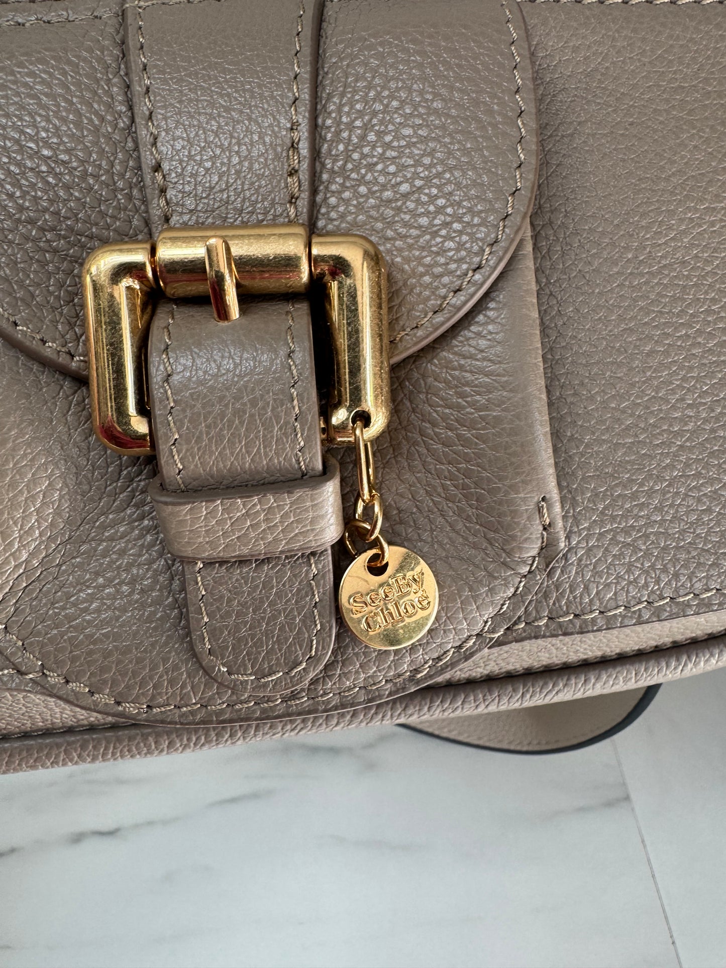 Chloè Lesley Baguette Saddle Bag - Motty Grey