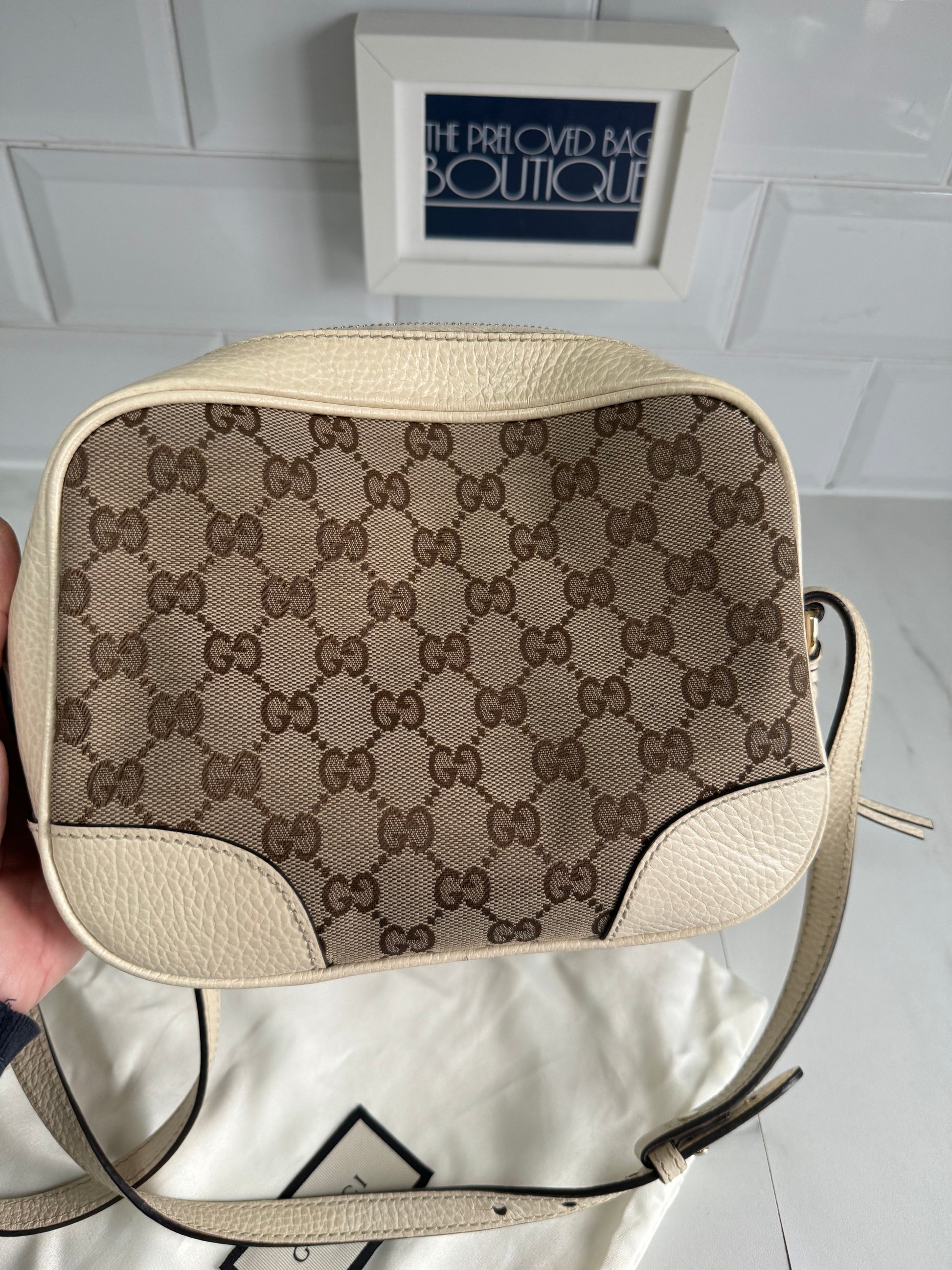 Gucci canvas sales crossbody bag