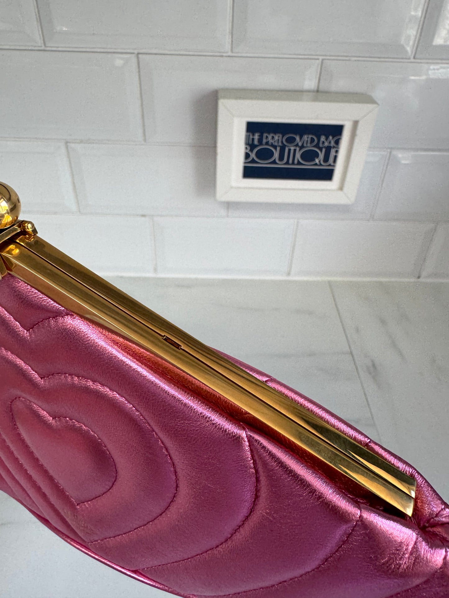 Mulberry Small Witney Heart Clutch - Metallic Pink