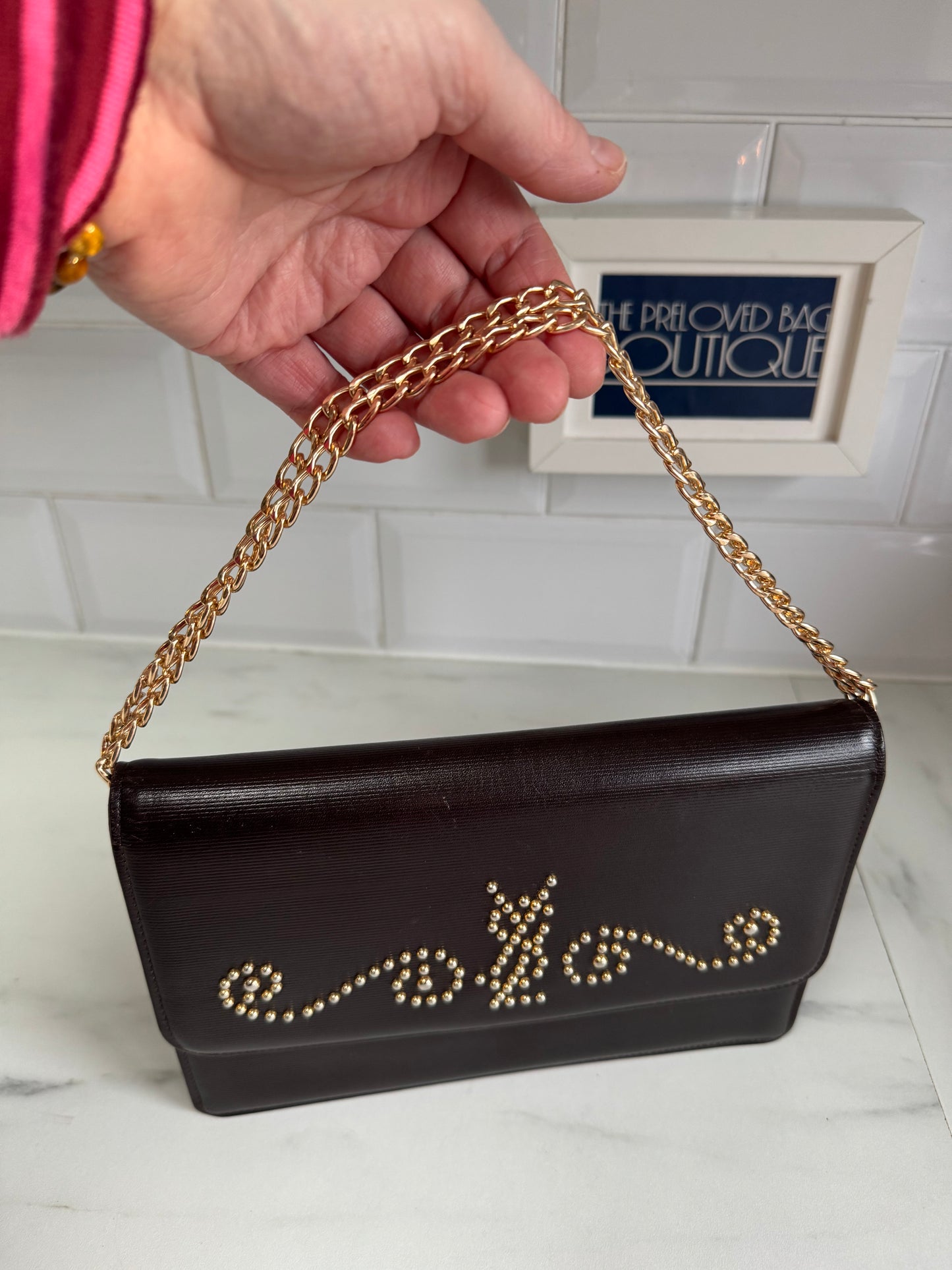 Yves Saint Laurent - Vintage Clutch with Studs - Brown