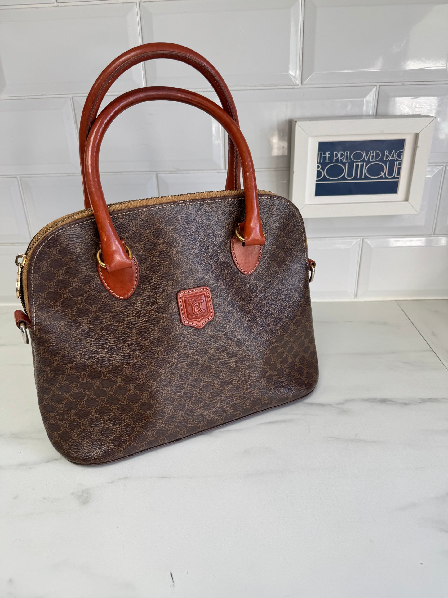 Celine Macadam Dome Bag - Monogram Brown