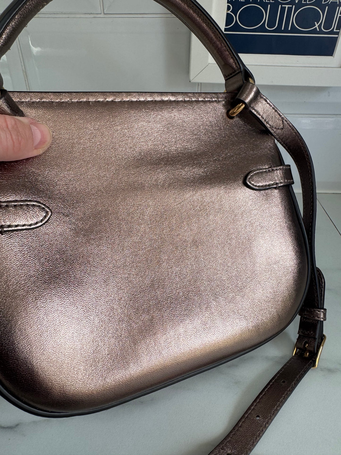 Mulberry Small Metallic Amberley - Gold, Bronze, Silver  (Bag and Coin Purse)