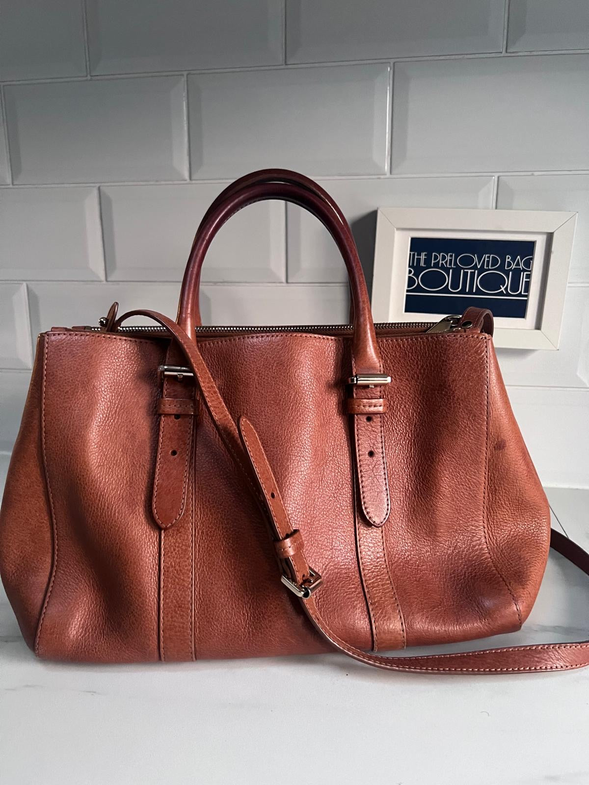 Mulberry Small Bayswater Double Zipped Tote - Oak NVT