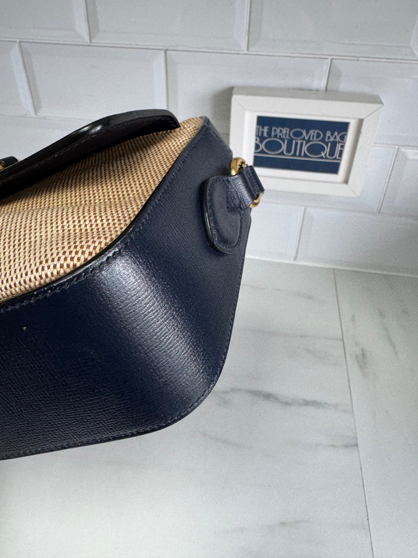 Gucci 1955 Flap Pocket Camera Bag - Beige, Navy