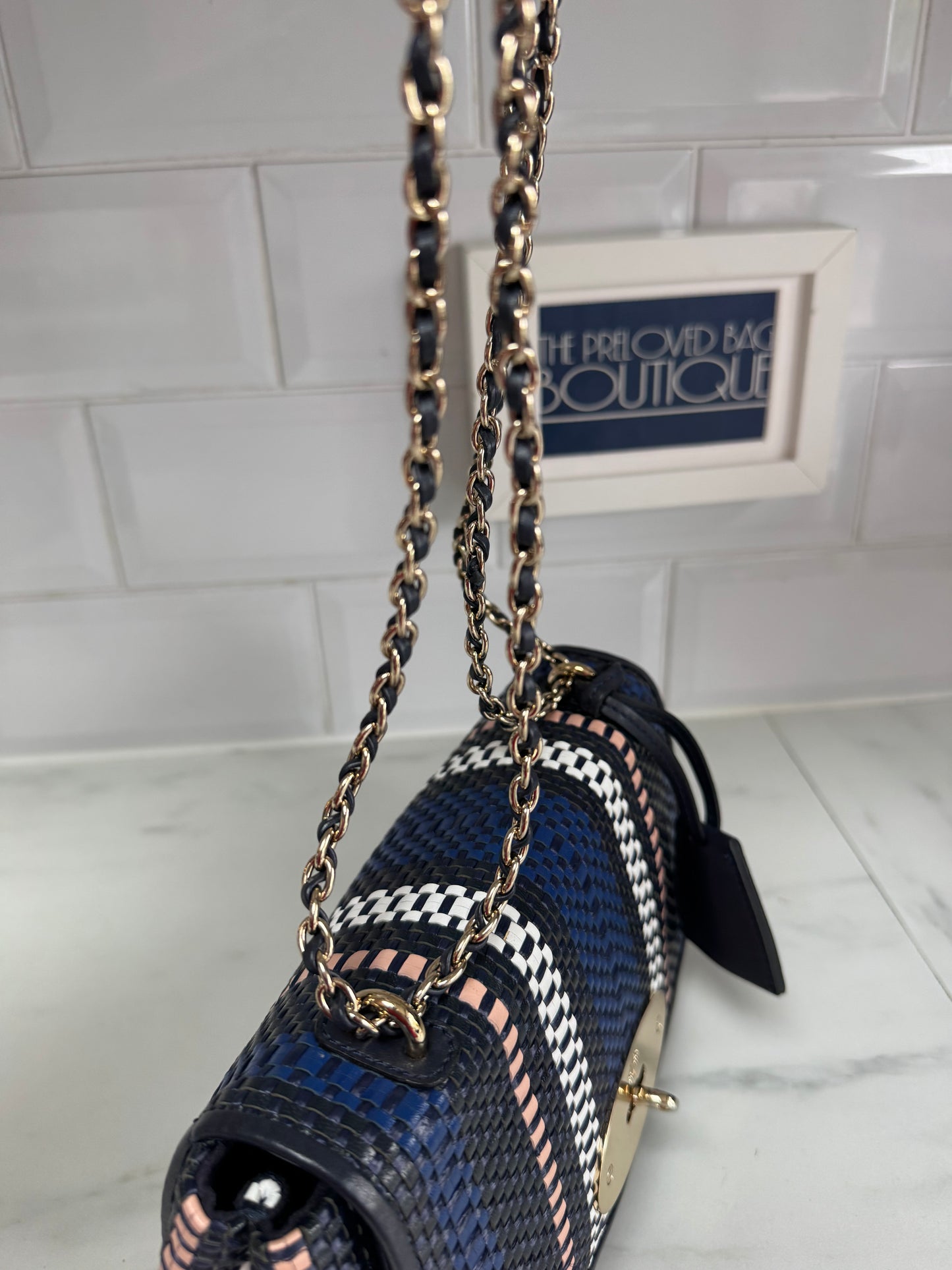 Mulberry Regular Twilight Rafia Lily - blue, pink, black and white