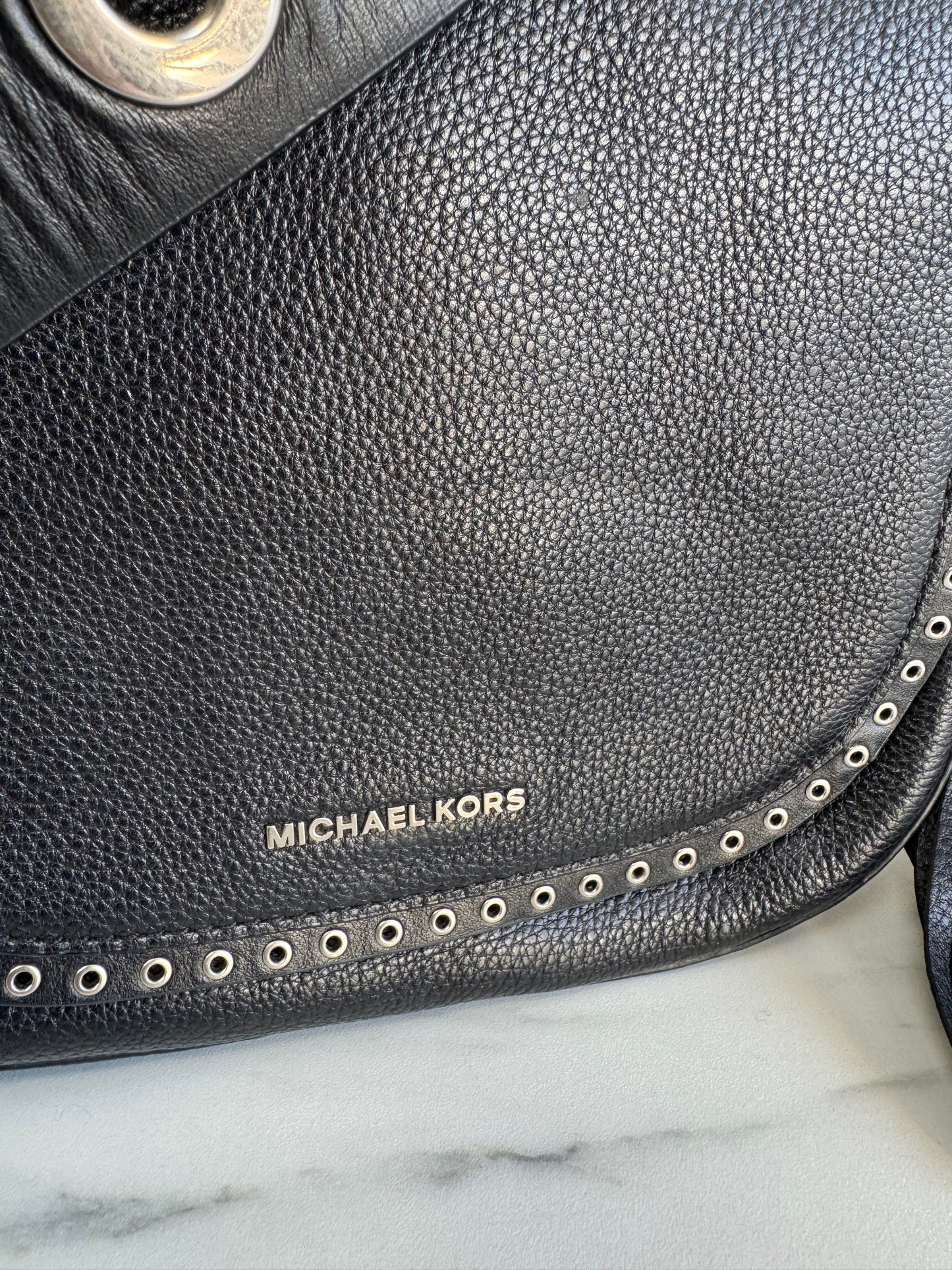 Michael Kors Brooklyn Saddle Bag - Black