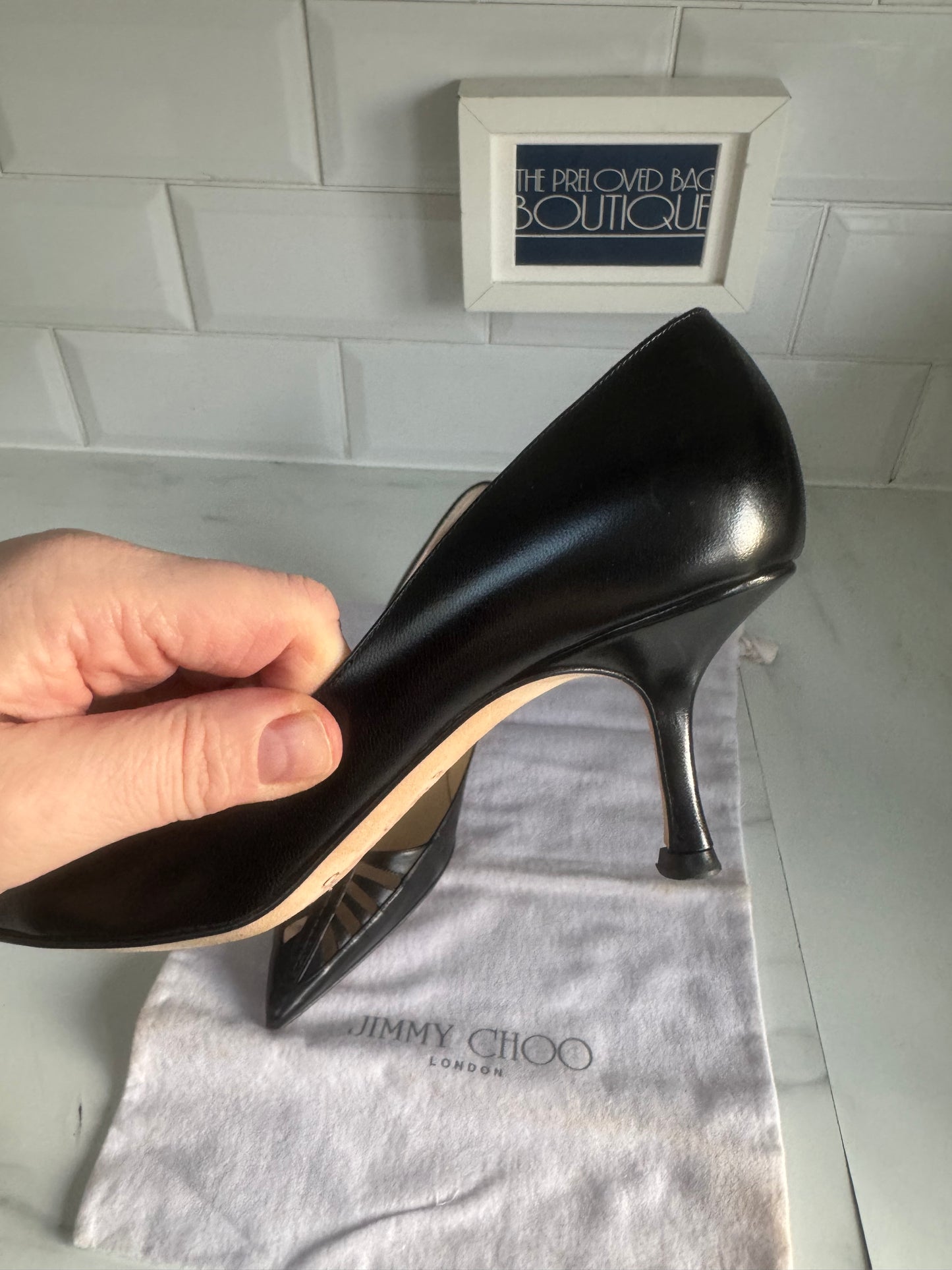 Jimmy Choo Cut Out Kitten Heels - Black