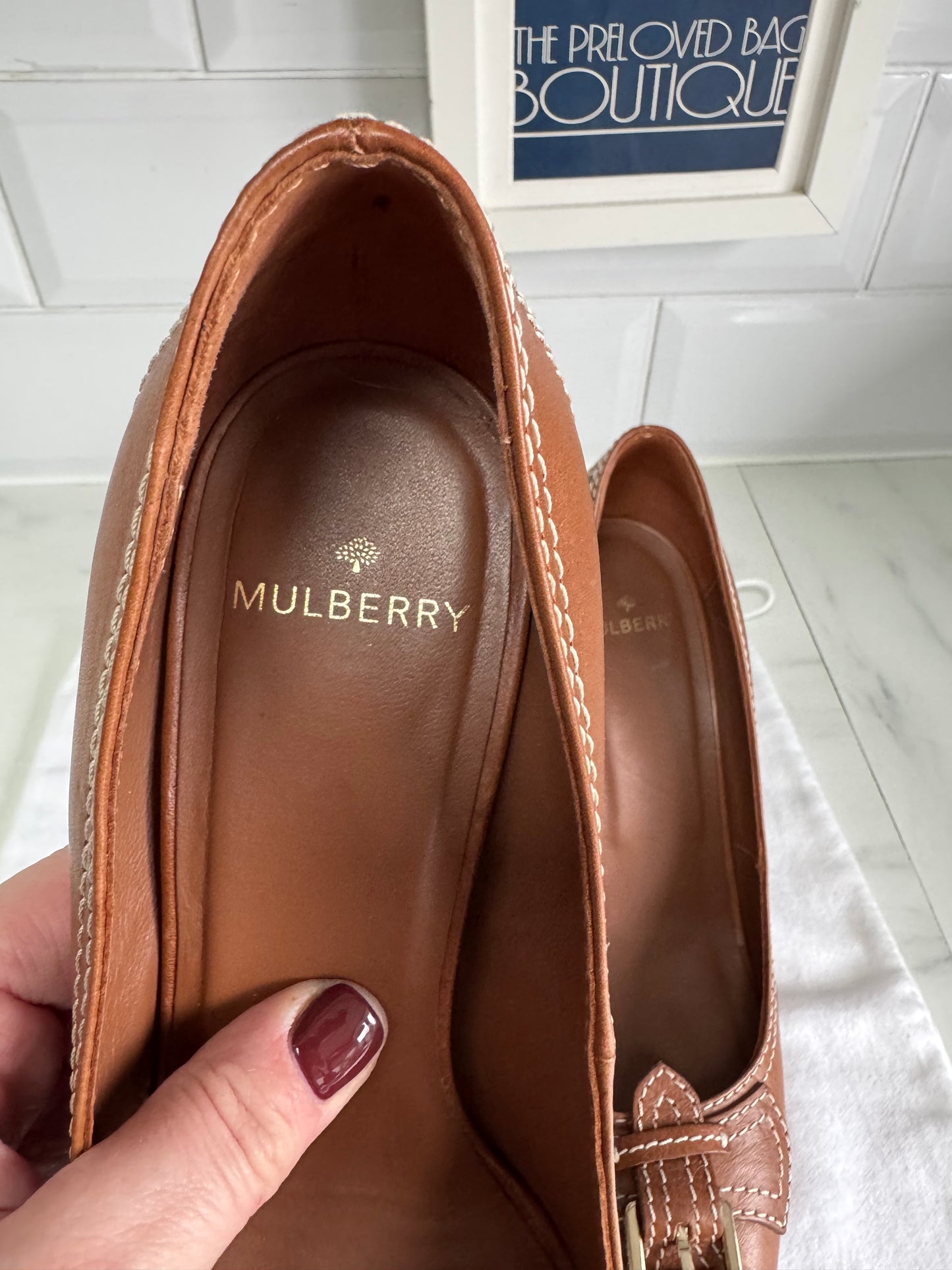 Mulberry Jamie Heels - Oak NVT