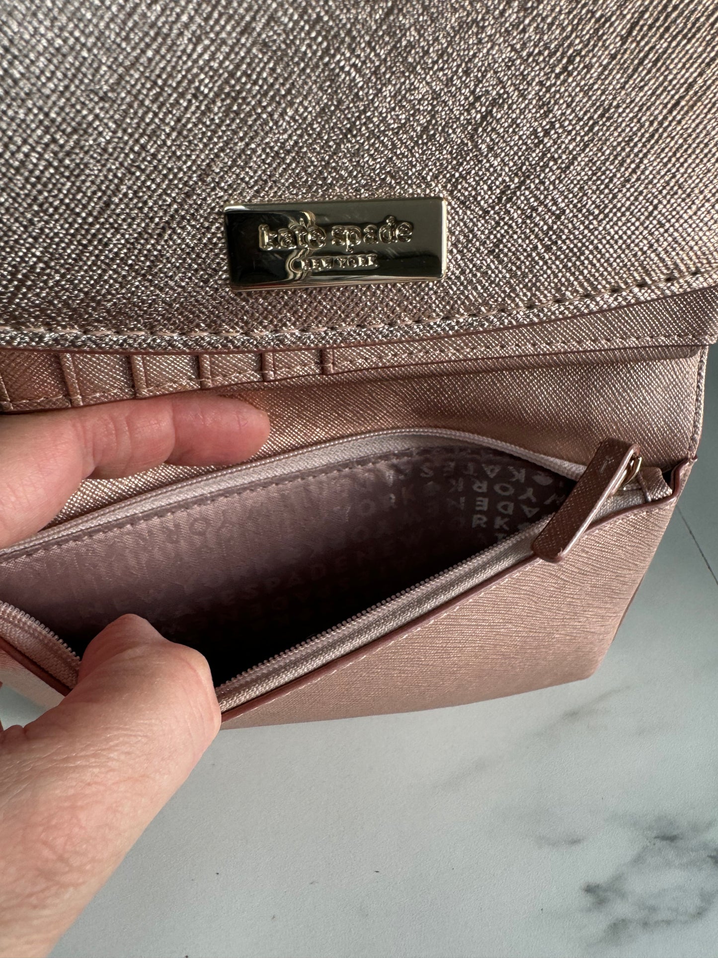 Kate Spade WOC - Metallic Rose Gold