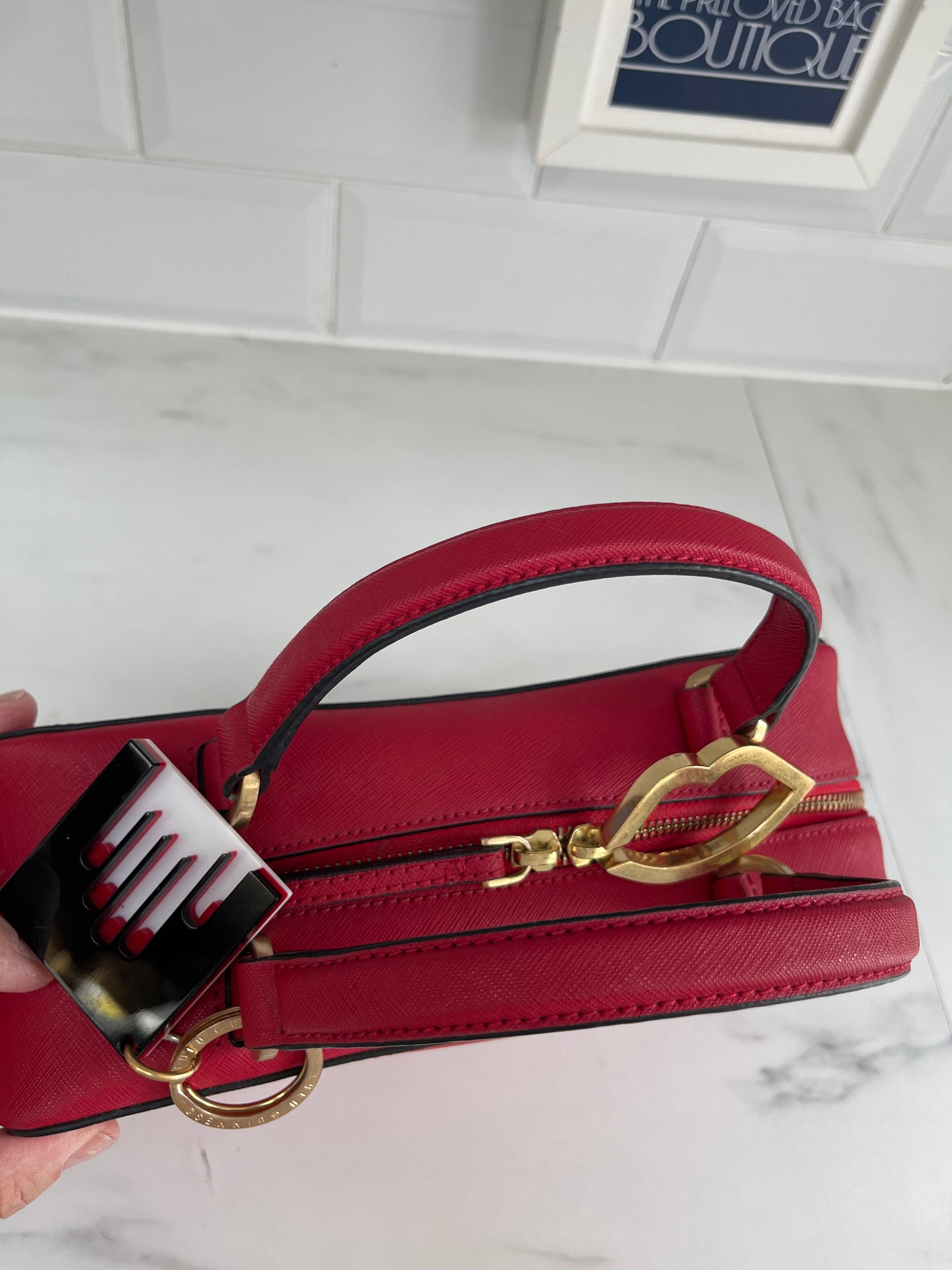 Lulu Guinness Top handle boxy bag - Red